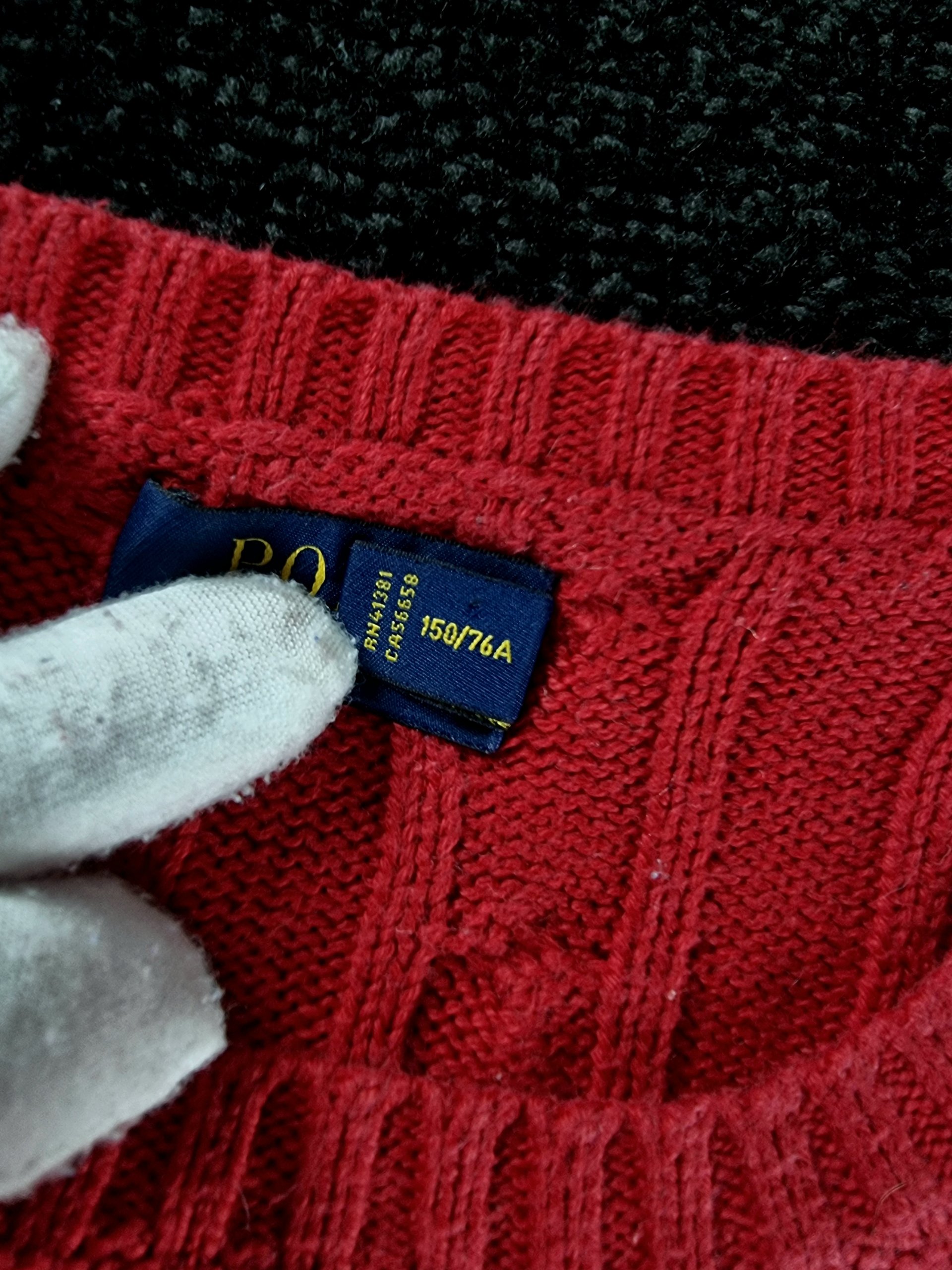 Sweater Cable Knit Ralph Lauren Women's XXS Red image 4