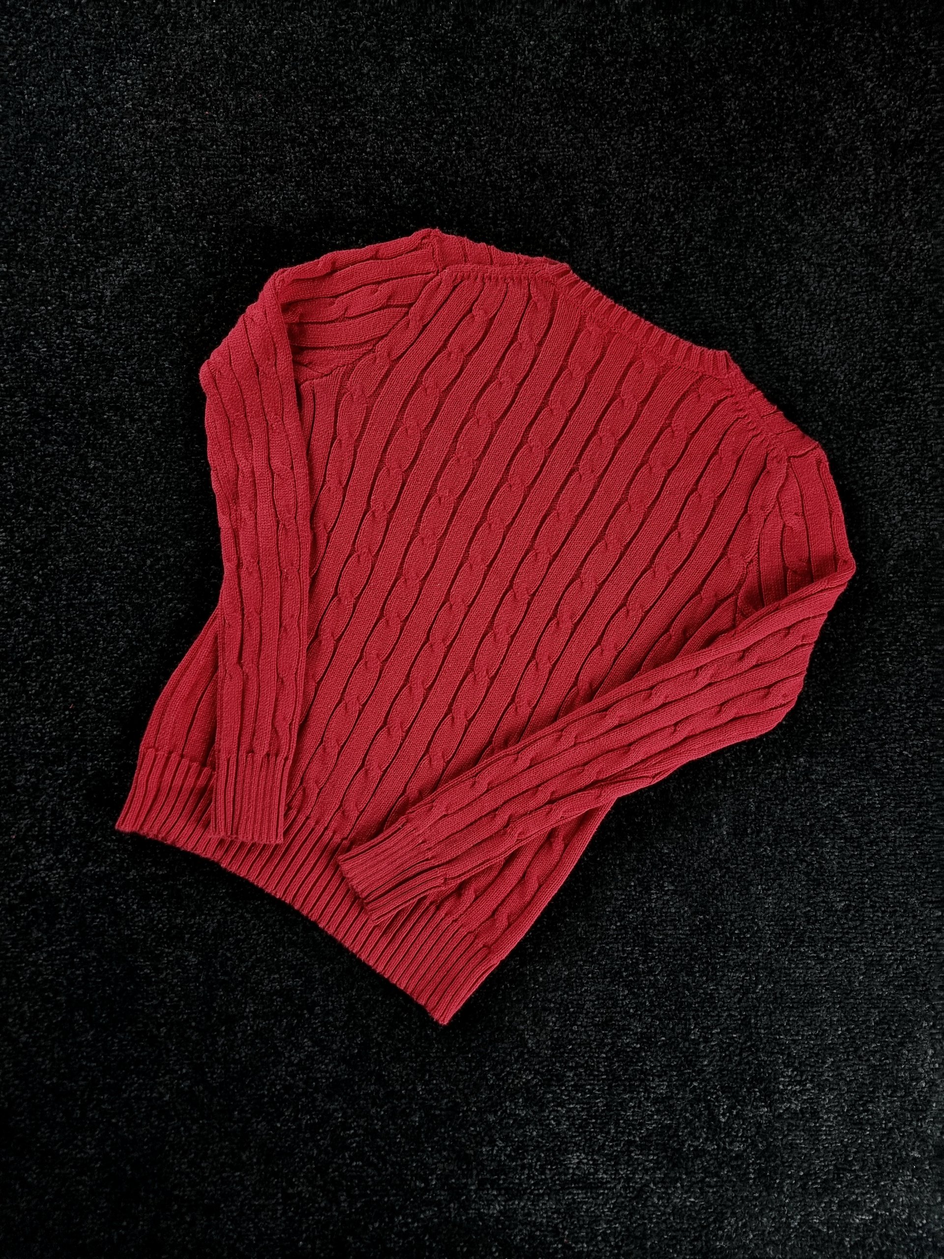 Sweater Cable Knit Ralph Lauren Women's XXS Red image 6