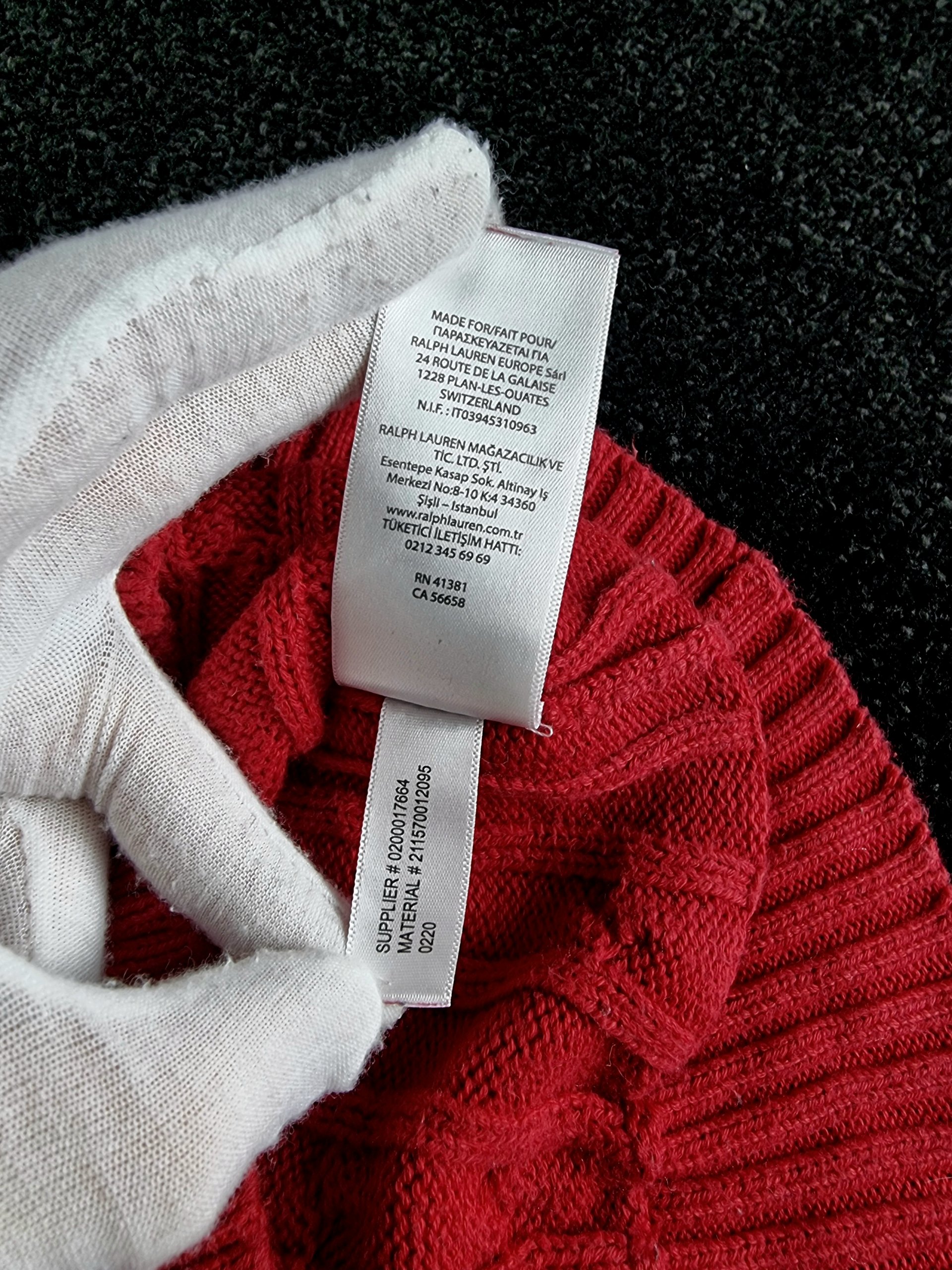 Sweater Cable Knit Ralph Lauren Women's XXS Red image 7