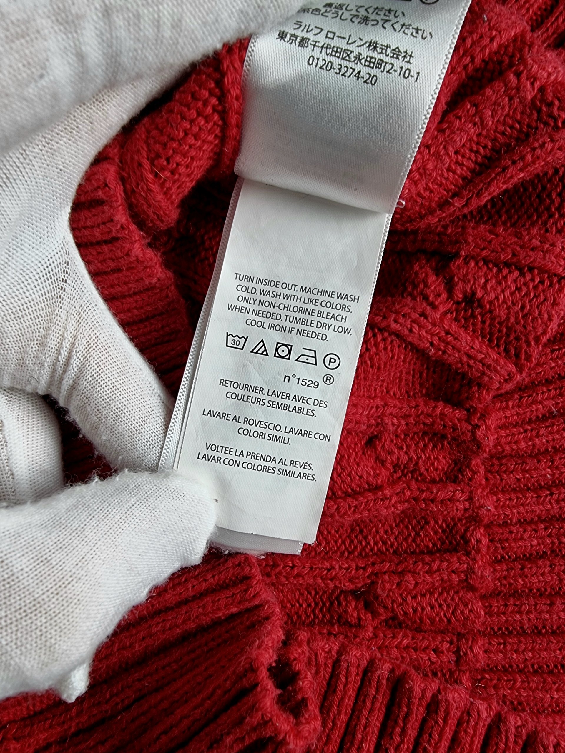Sweater Cable Knit Ralph Lauren Women's XXS Red image 9