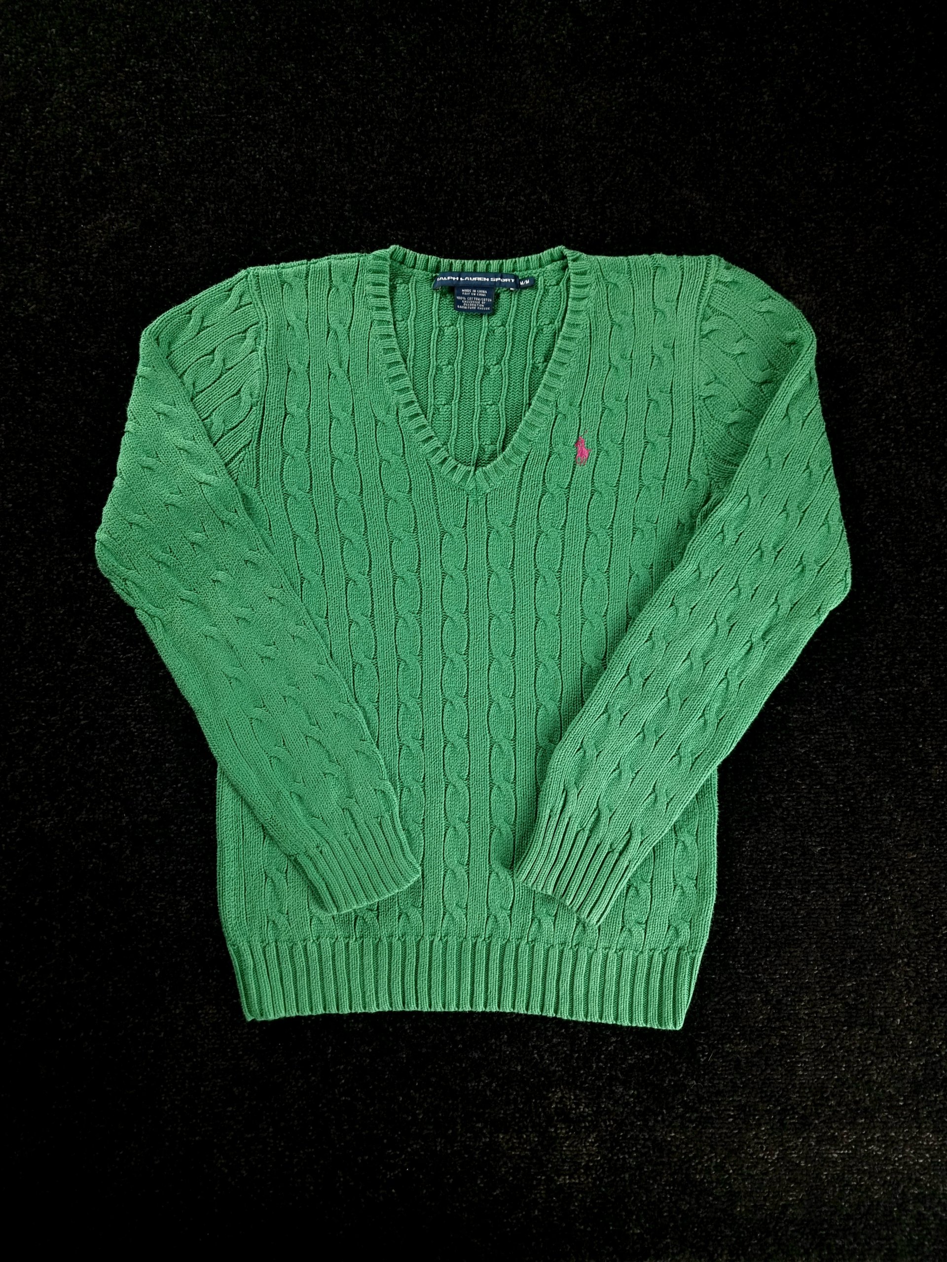 Sweater Cable Knit Ralph Lauren Women's M Green image 2