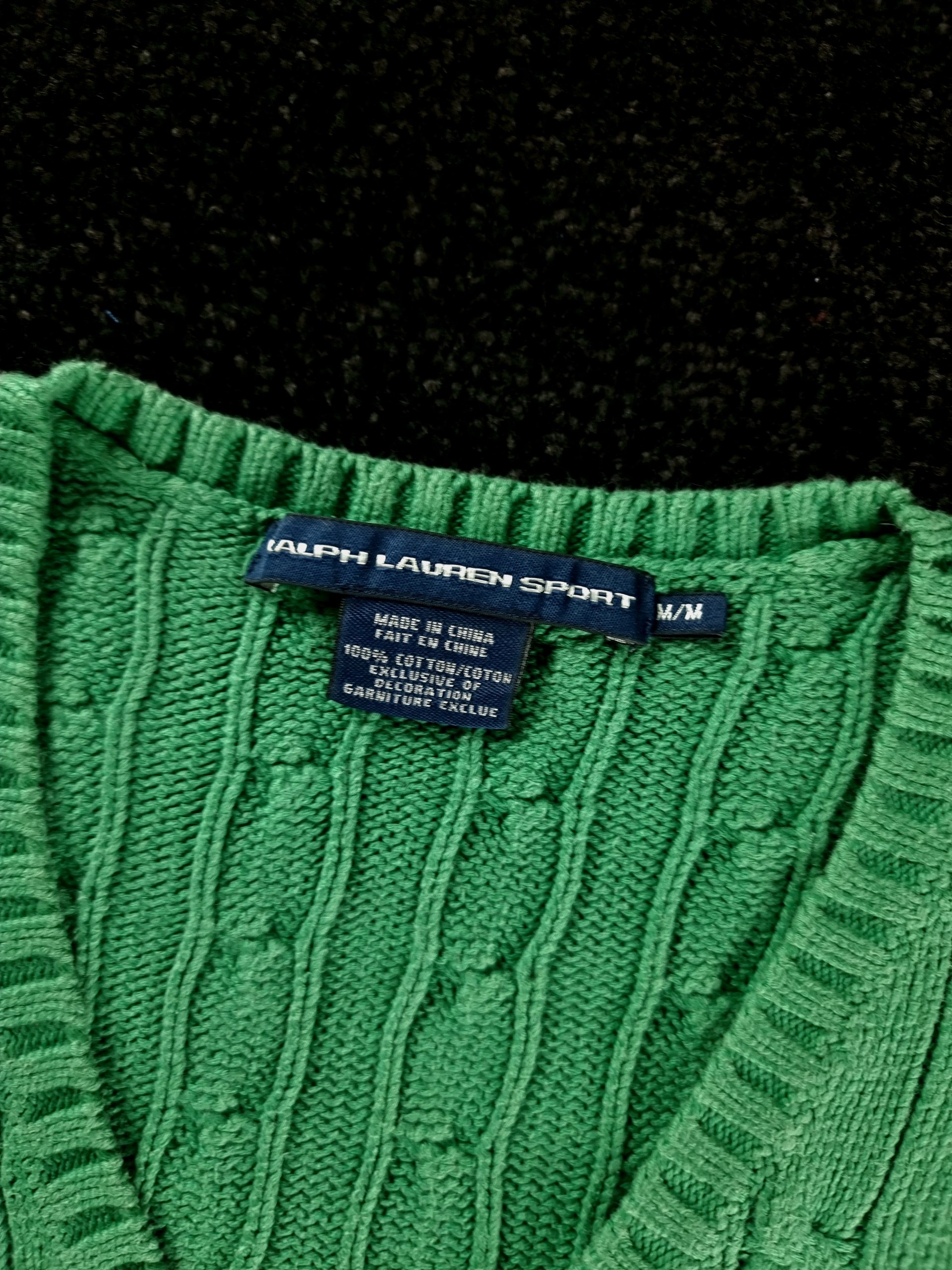Sweater Cable Knit Ralph Lauren Women's M Green image 4