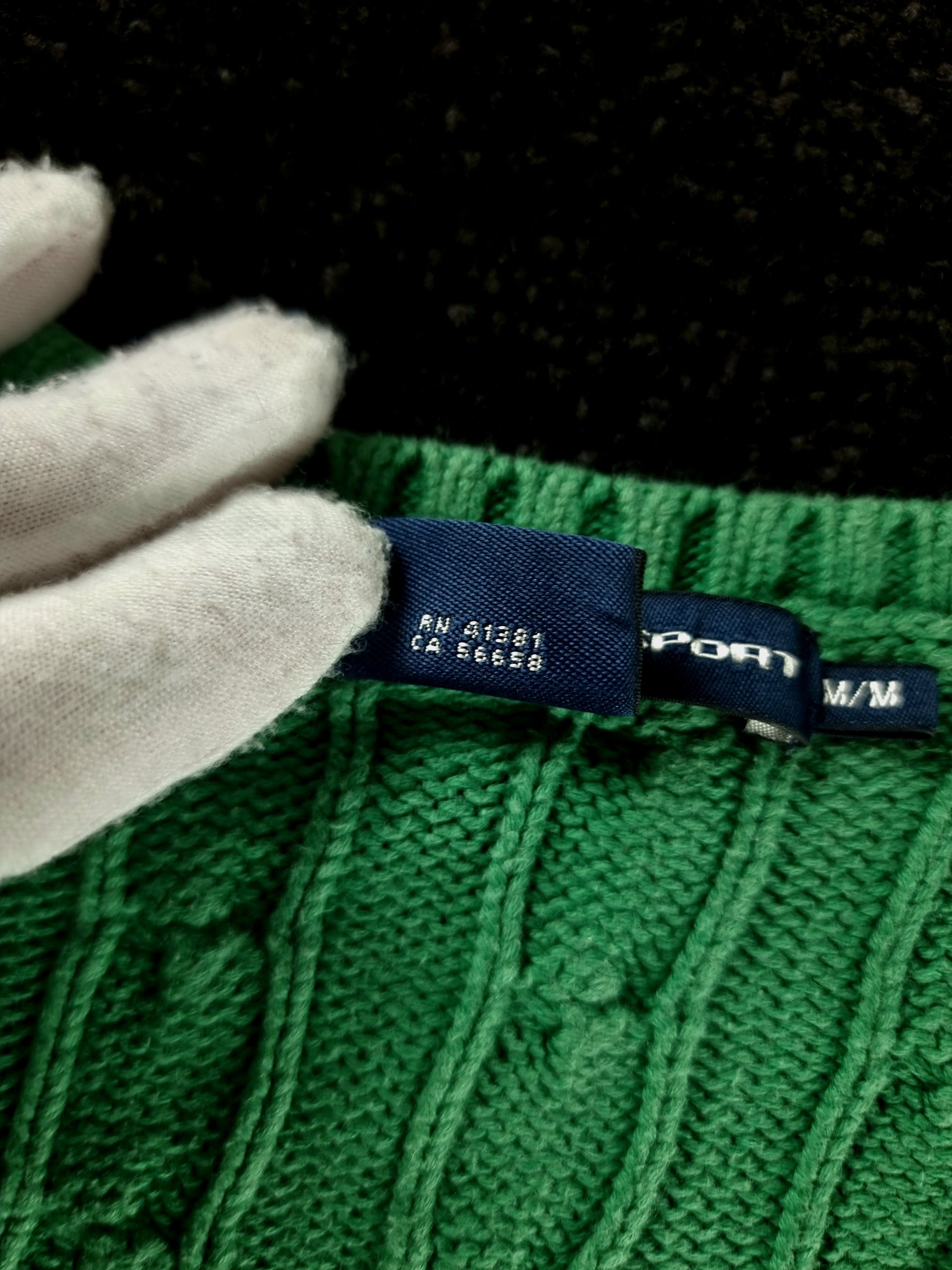 Sweater Cable Knit Ralph Lauren Women's M Green image 5