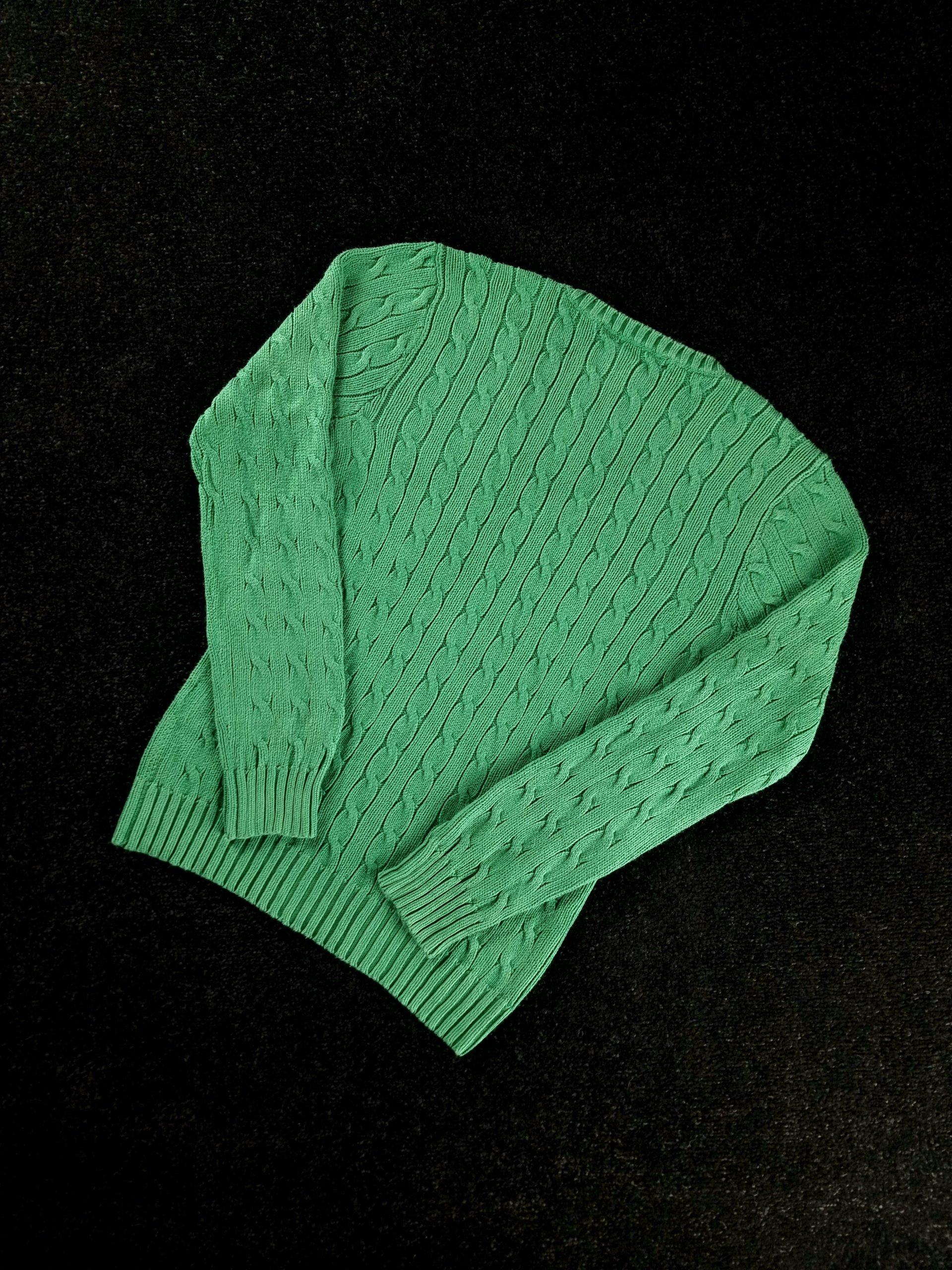 Sweater Cable Knit Ralph Lauren Women's M Green image 6