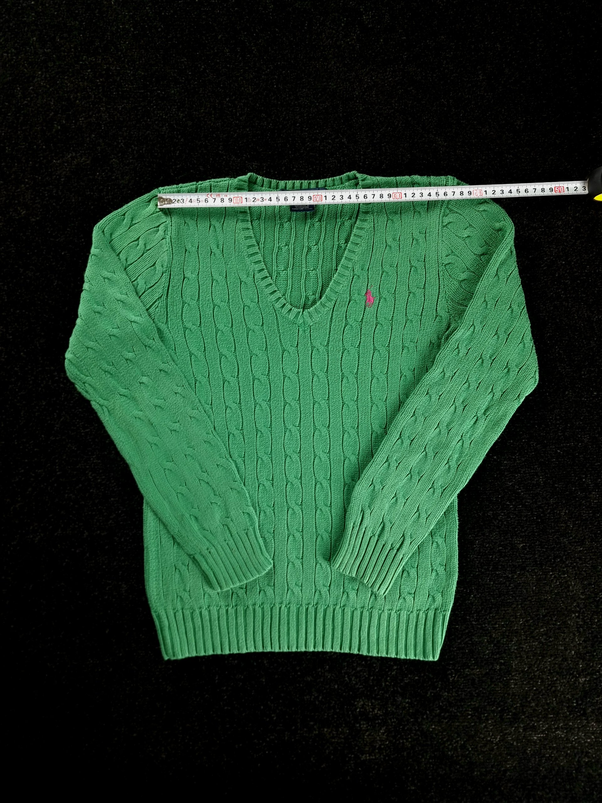 Sweater Cable Knit Ralph Lauren Women's M Green image 9
