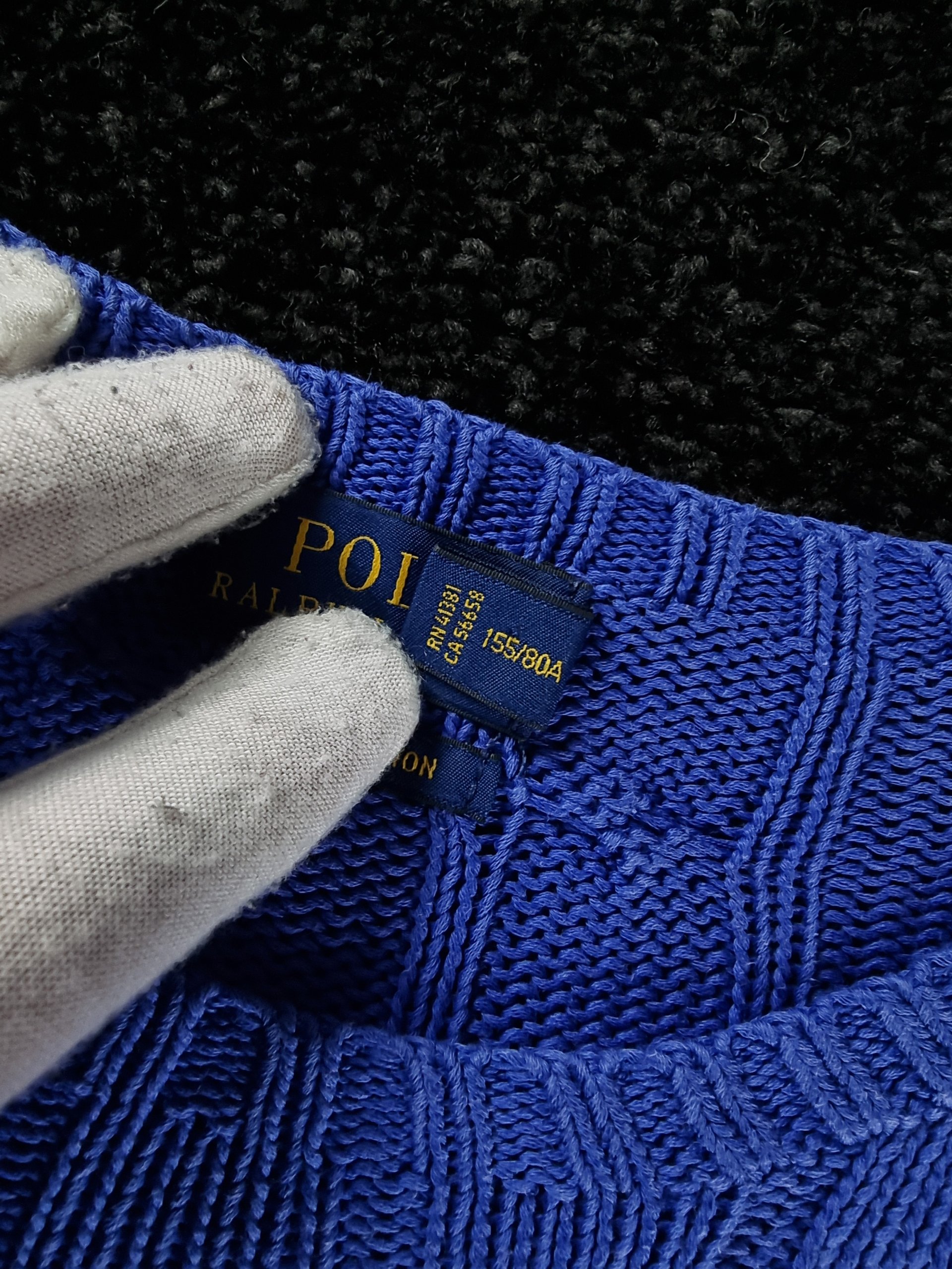 Sweater Cable Knit Polo Ralph Lauren Men XS Blue image 3