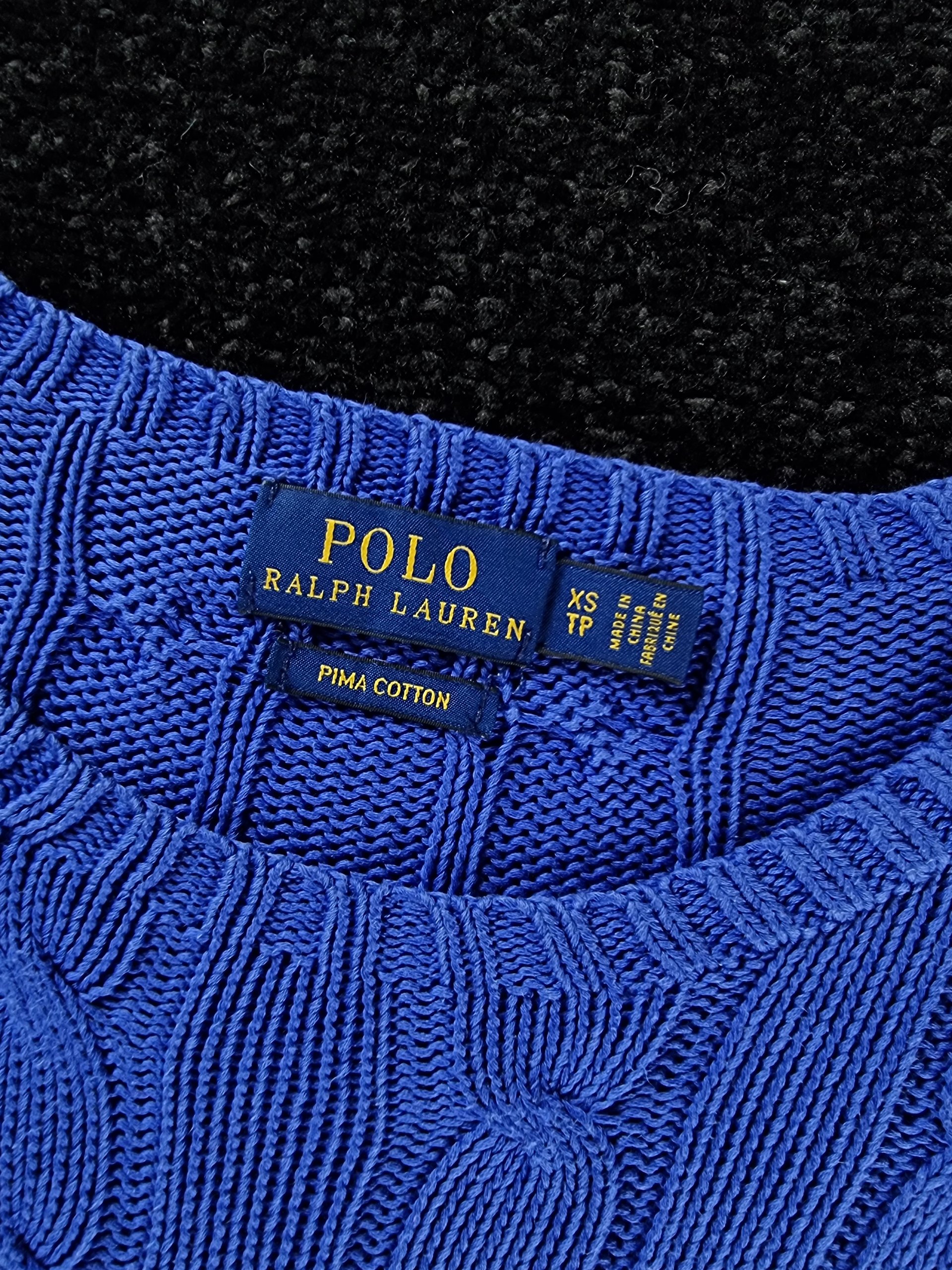 Sweater Cable Knit Polo Ralph Lauren Men XS Blue image 4