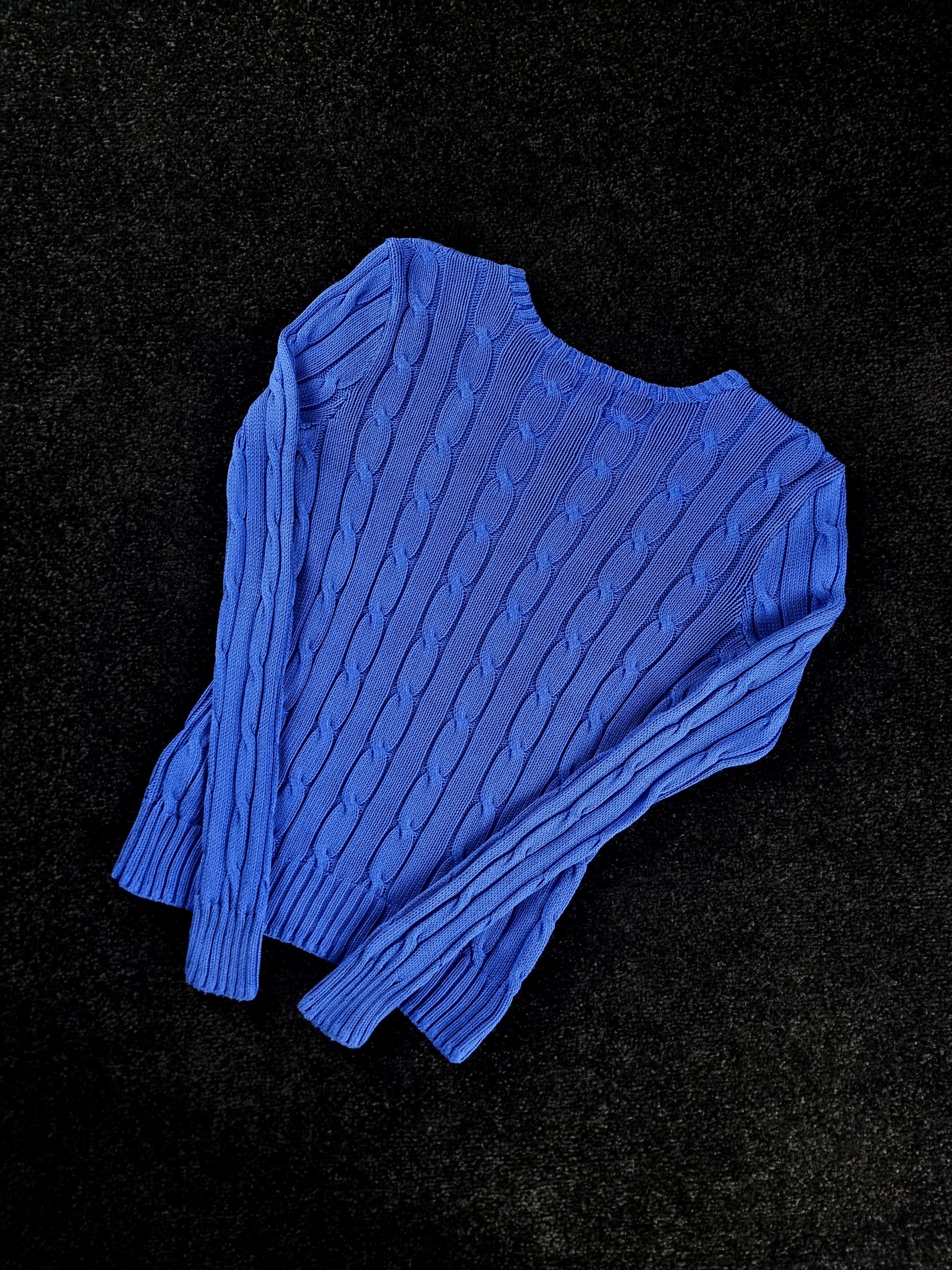 Sweater Cable Knit Polo Ralph Lauren Men XS Blue image 6