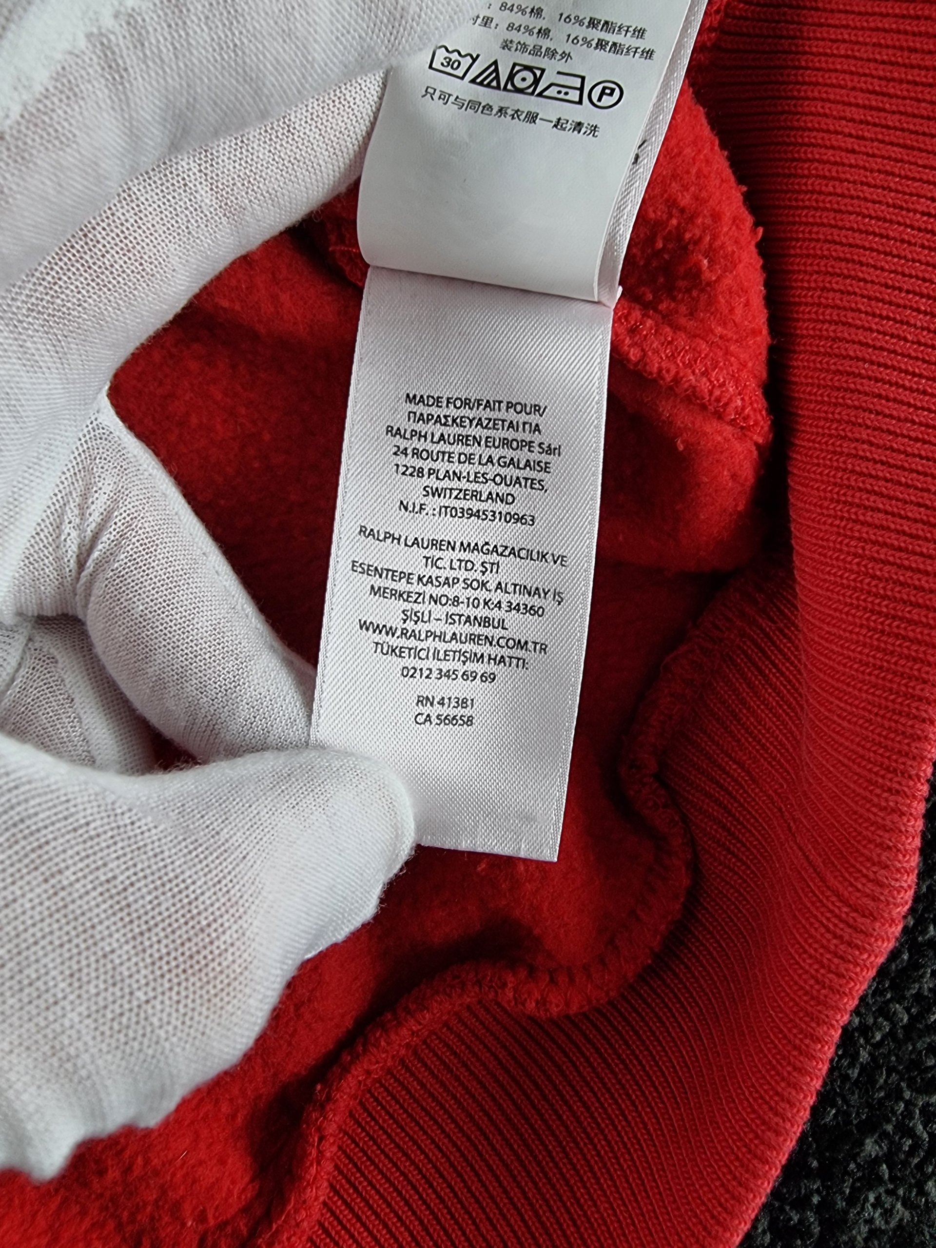 Hoodie Polo Ralph Lauren Unisex M Red image 9