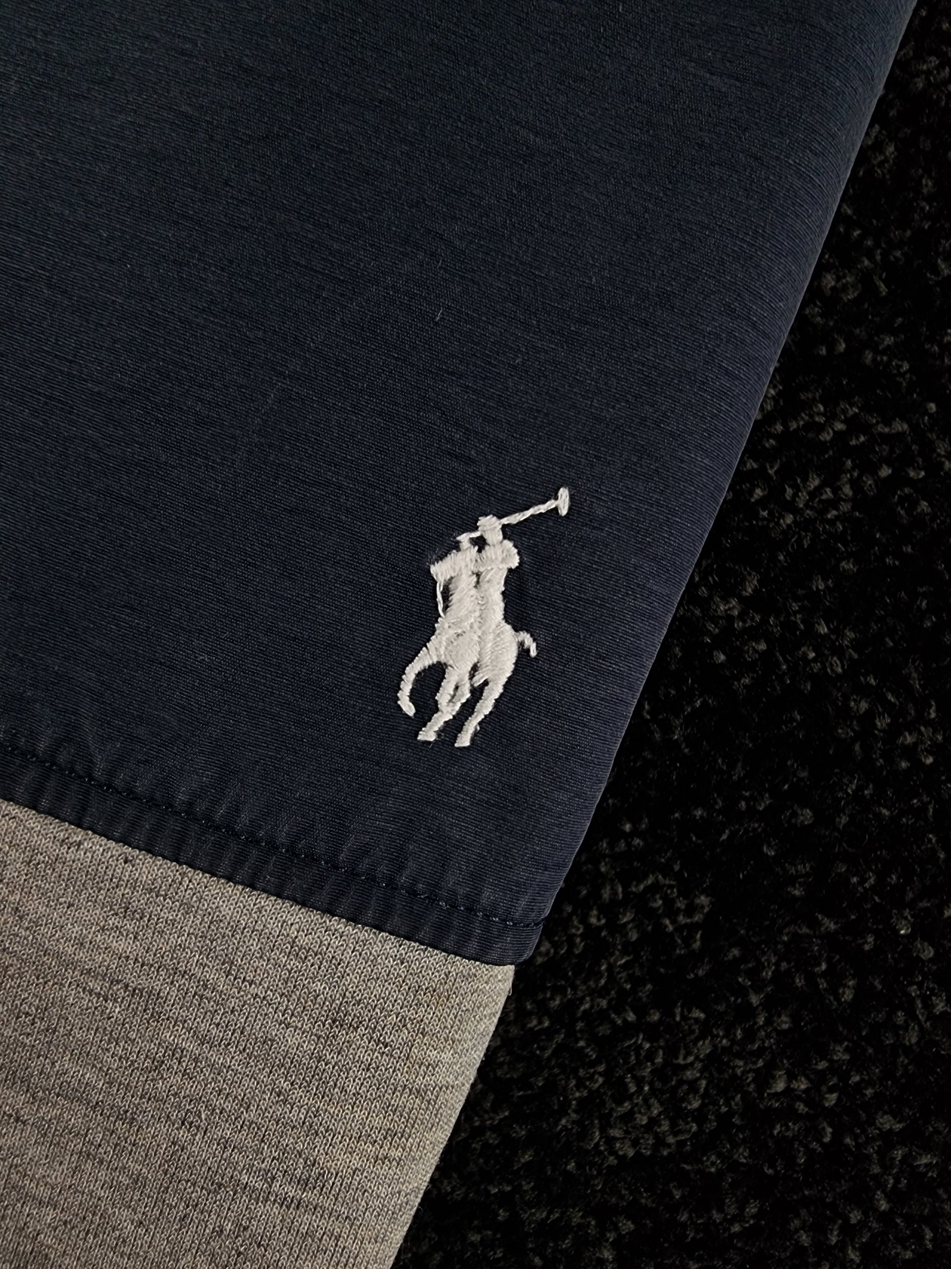 Sweatshirt Half Zip Polo Ralph Lauren Men's L Blue Navy & Grey image 3