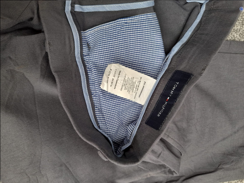 Tommy Hilfiger Grey Mens Chino Trousers Cotton 32" image 3