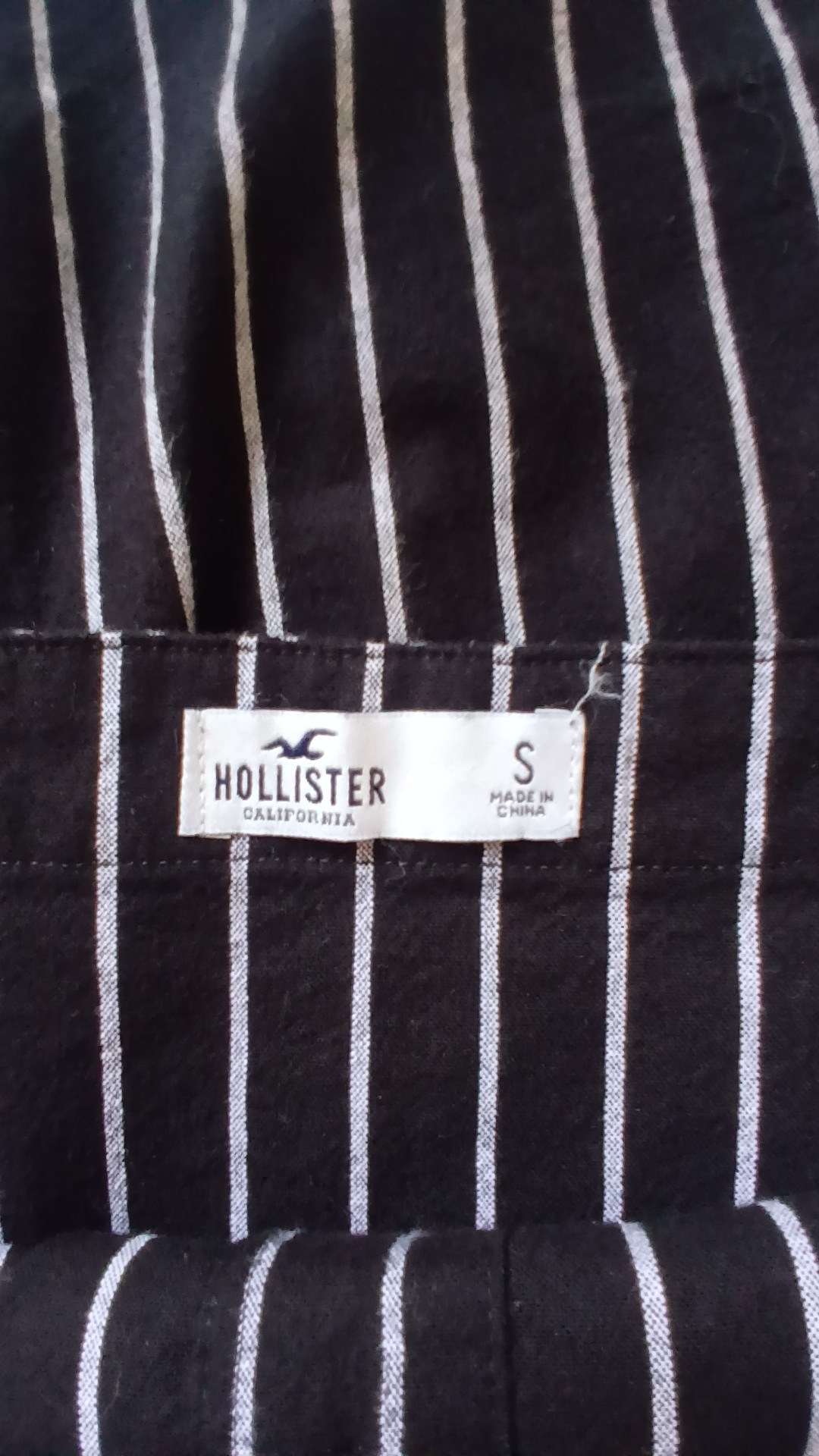 Hollister Women's Black & White Striped Button-Front Mini Dress Small image 2