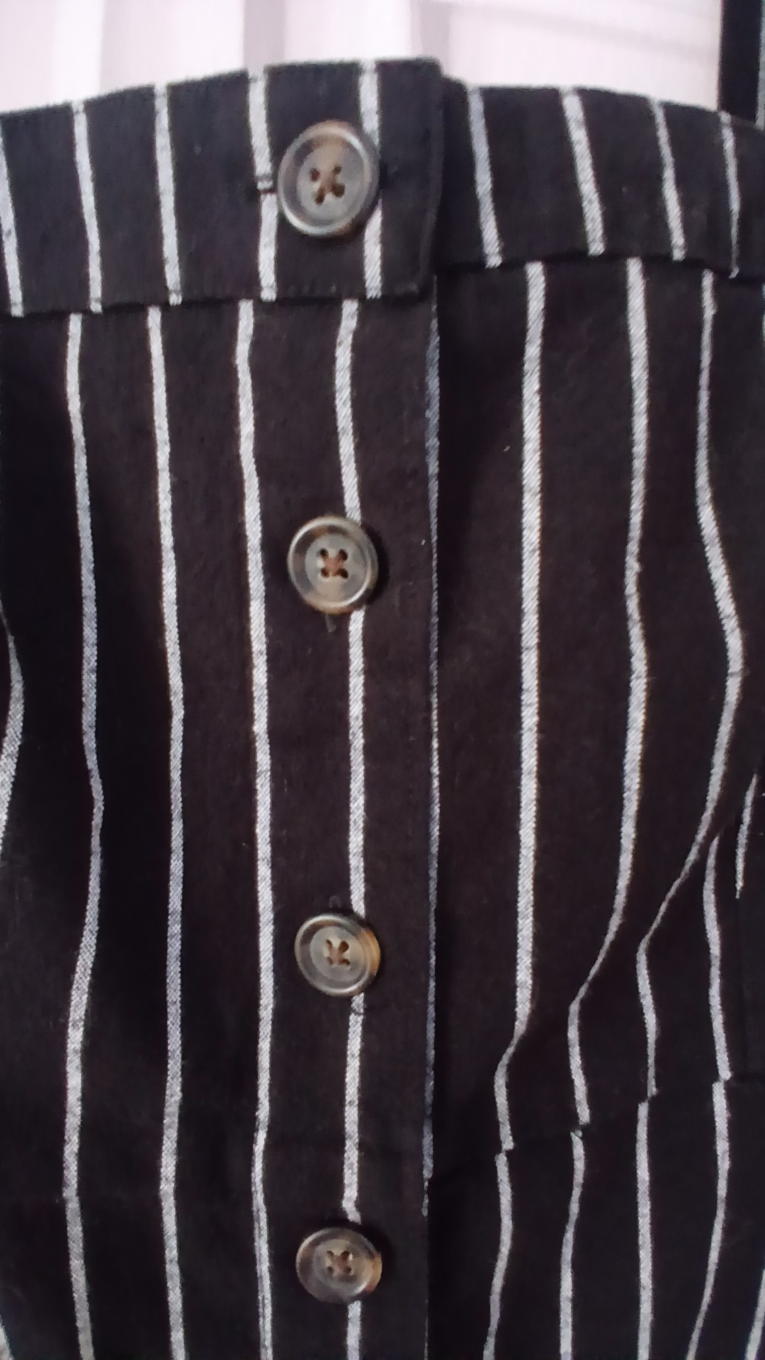 Hollister Women's Black & White Striped Button-Front Mini Dress Small image 3