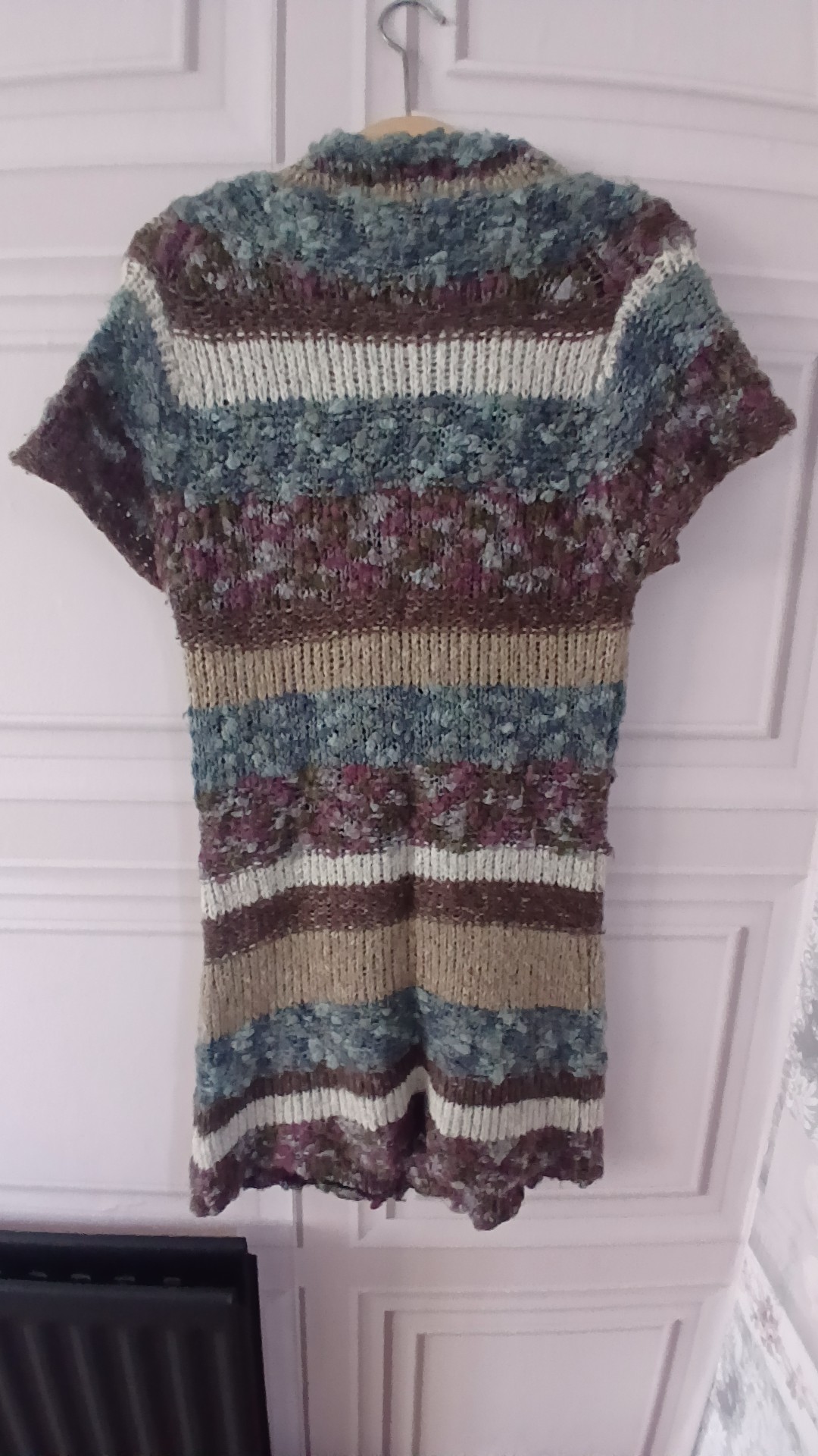 Sandwich Unique Chunky Multi-Colour Knit Button-Up Top Short Sleeve Cardigan M image 2