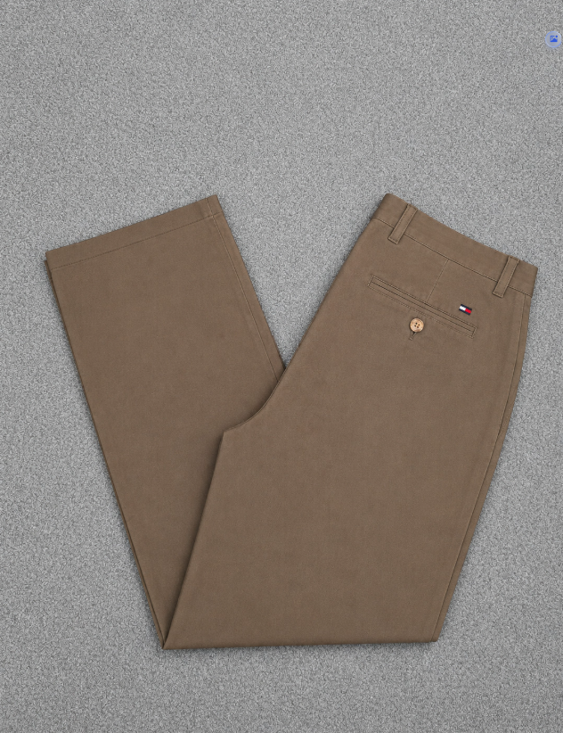 Tommy Hilfiger Men Brown Chino Trousers Straight Fit 38"
