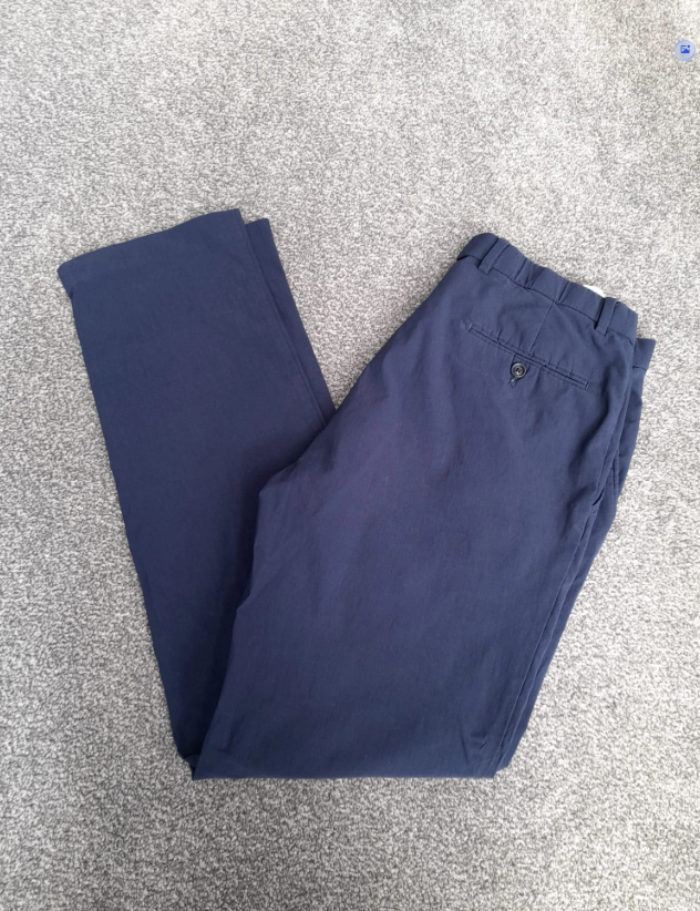 Tommy Hilfiger Navy Blue Tailored Chino Trousers 34" image 9