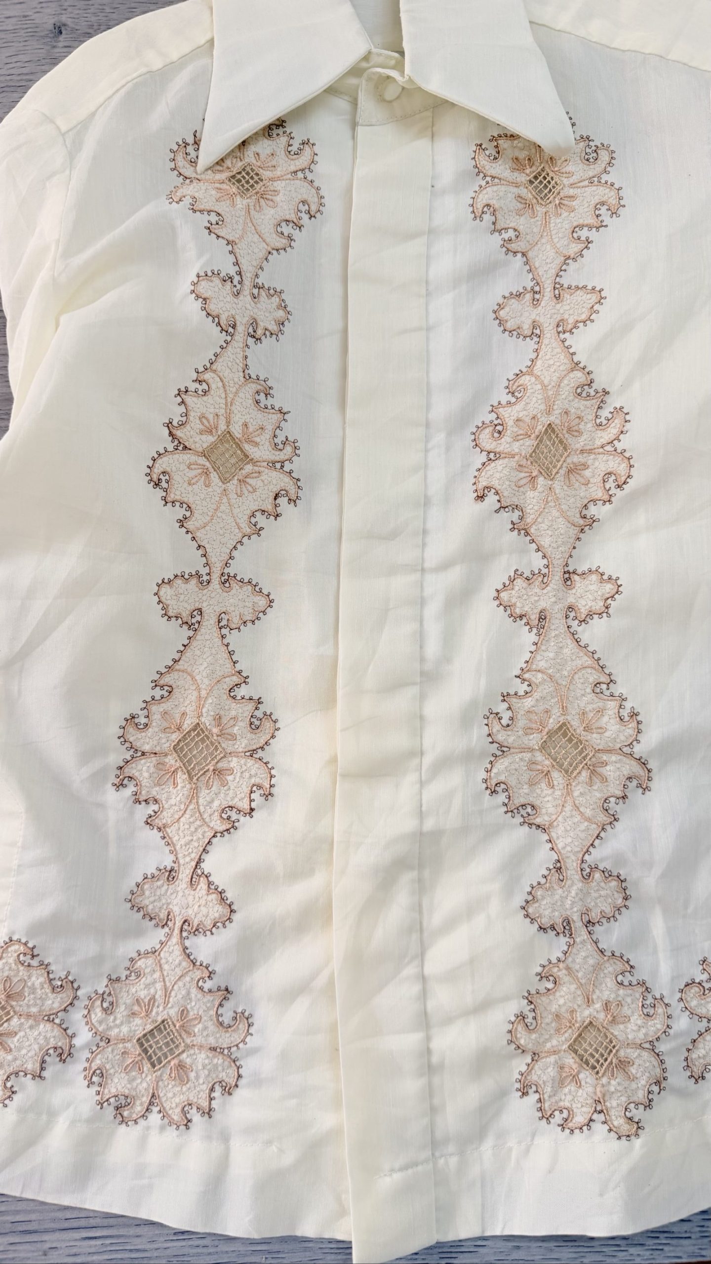 Unbranded Cream Embroidered Long Sleeve Shirt image 8