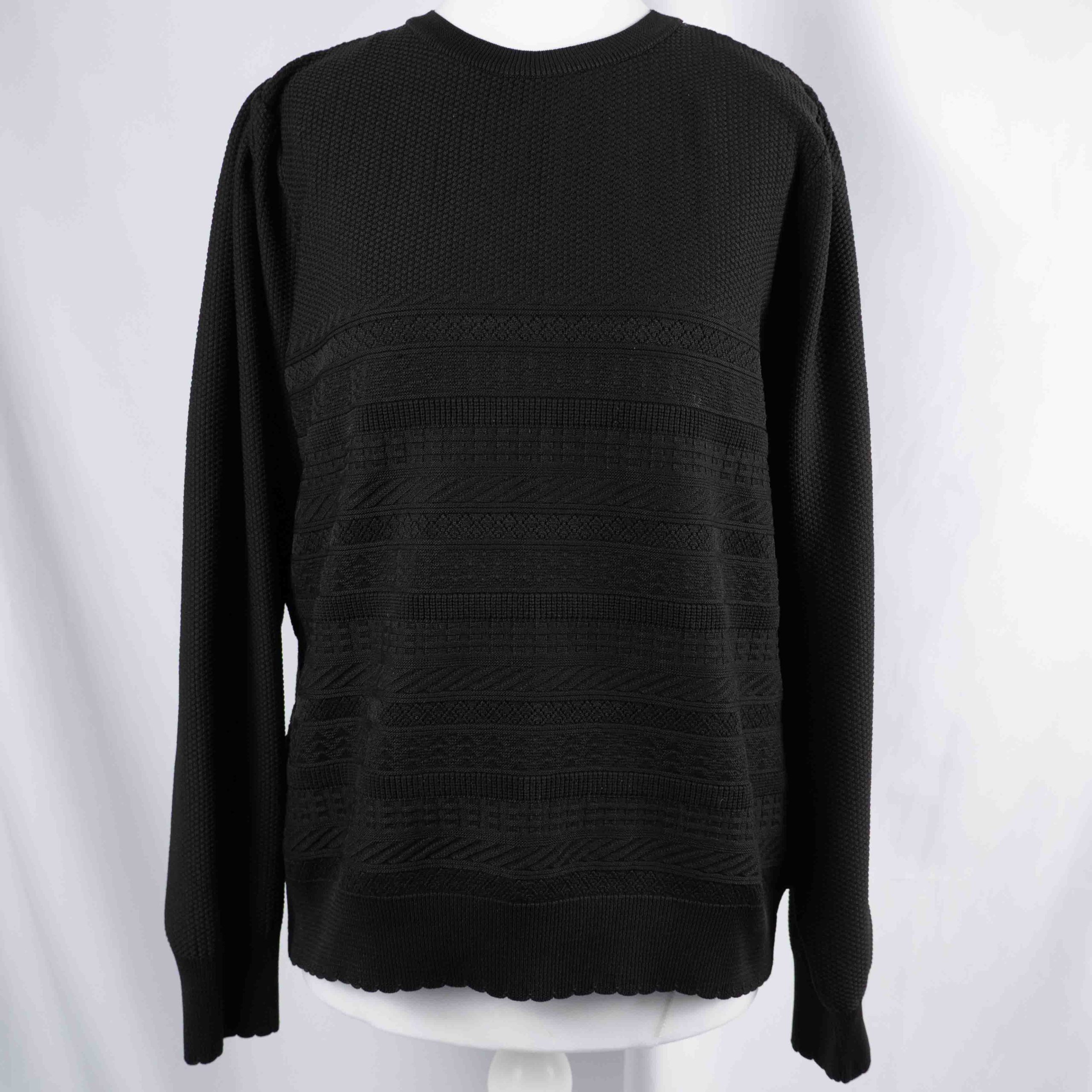 Unbranded Black Textured Knit Jumper Large Women's