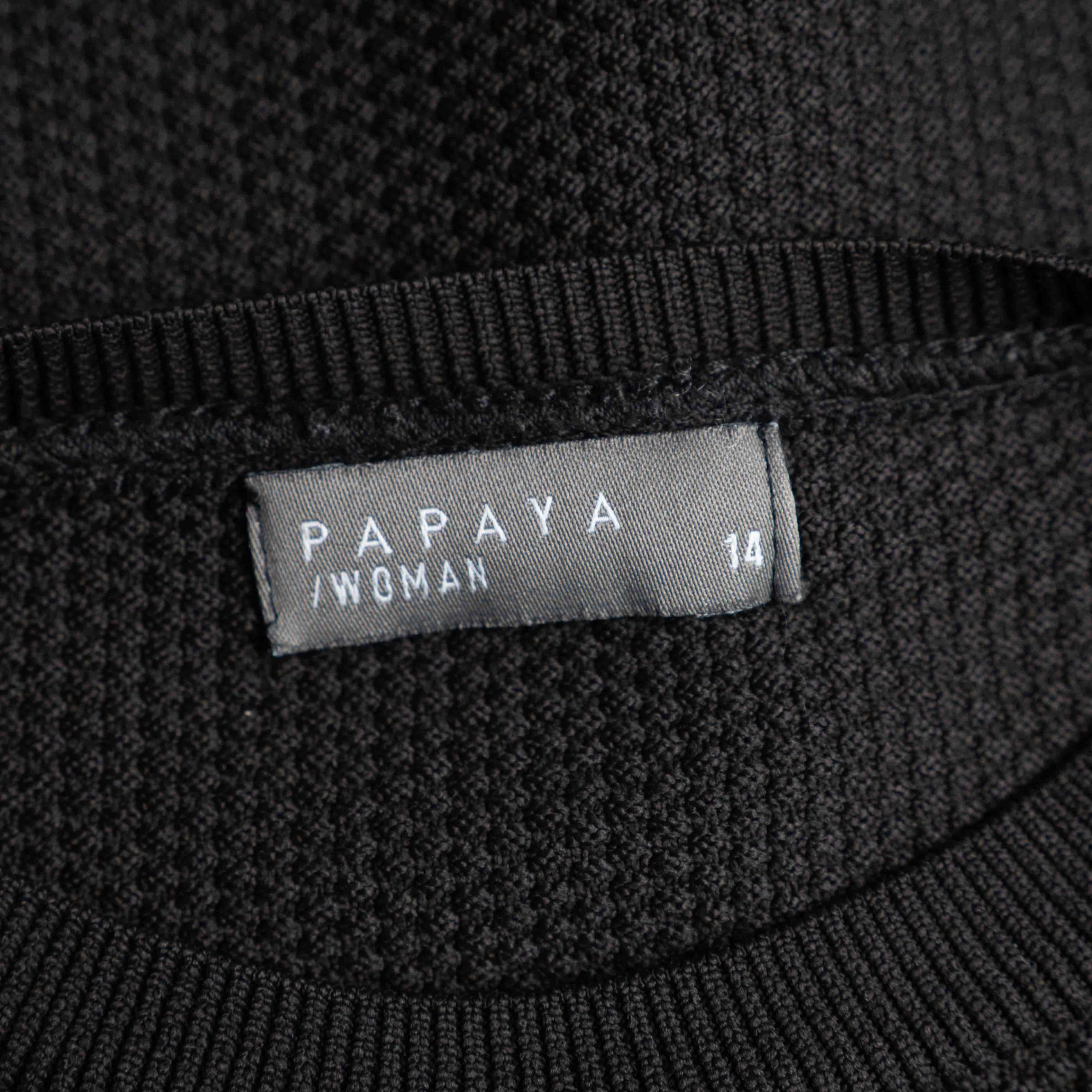 Papaya Woman Black 14 Jumper Textured Knit Pre-Owned image 6
