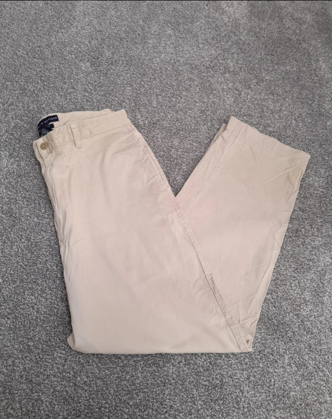 Tommy Hilfiger Beige Stretch Chino Trousers 34" image 2