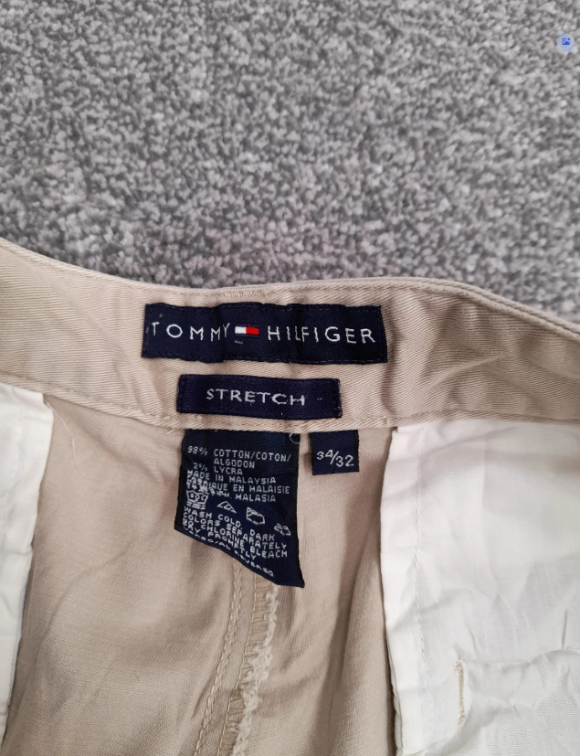 Tommy Hilfiger Beige Stretch Chino Trousers 34" image 4