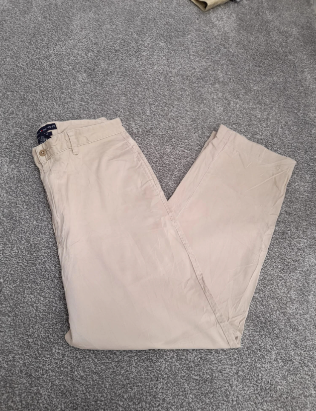Tommy Hilfiger Beige Stretch Chino Trousers 34" image 6