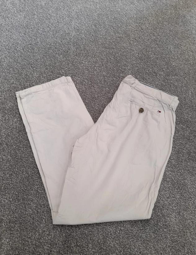 Tommy Hilfiger Men's Beige Custom Fit Chinos Light Beige 33" image 7