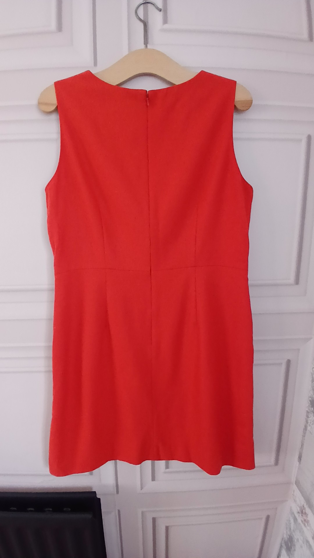 Hobbs Women's Red Wool Blend Sleeveless Dress UK 14 image 3