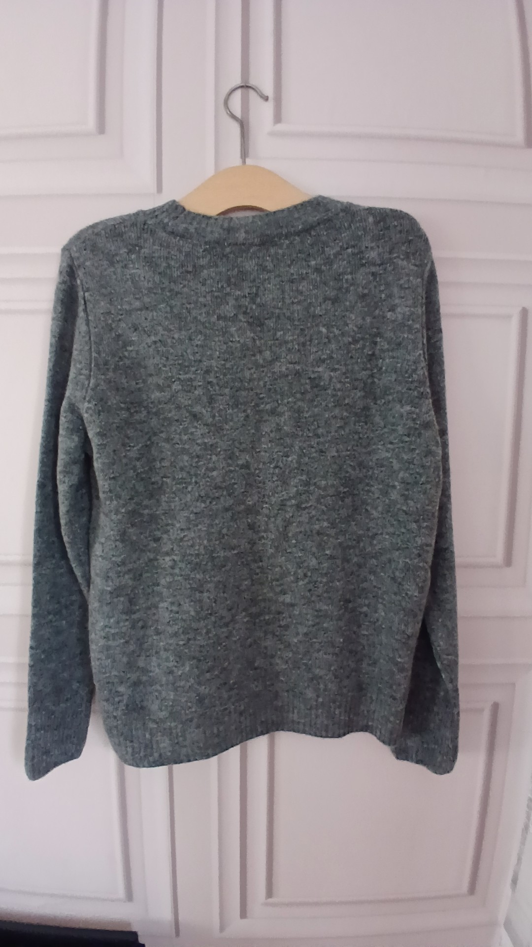 Grey Women's Chunky Knit Sweater Medium Rope Detail image 3