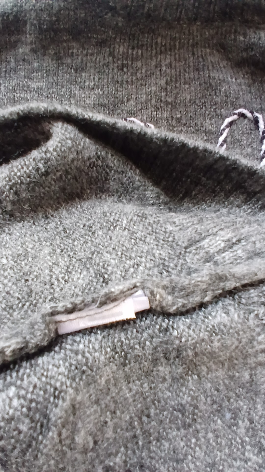 Grey Women's Chunky Knit Sweater Medium Rope Detail image 5