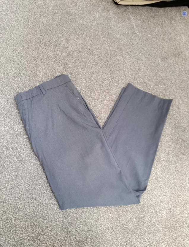 Tommy Hilfiger Men's Navy & Grey Patterned Chinos Relaxed Fit 36" image 2