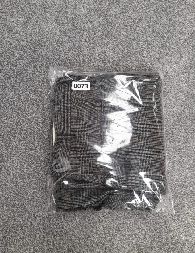 Tommy Hilfiger Grey Checked Pleated Chino Trousers 30" image 2