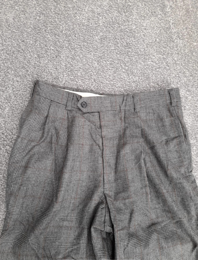 Tommy Hilfiger Grey Checked Pleated Chino Trousers 30" image 5
