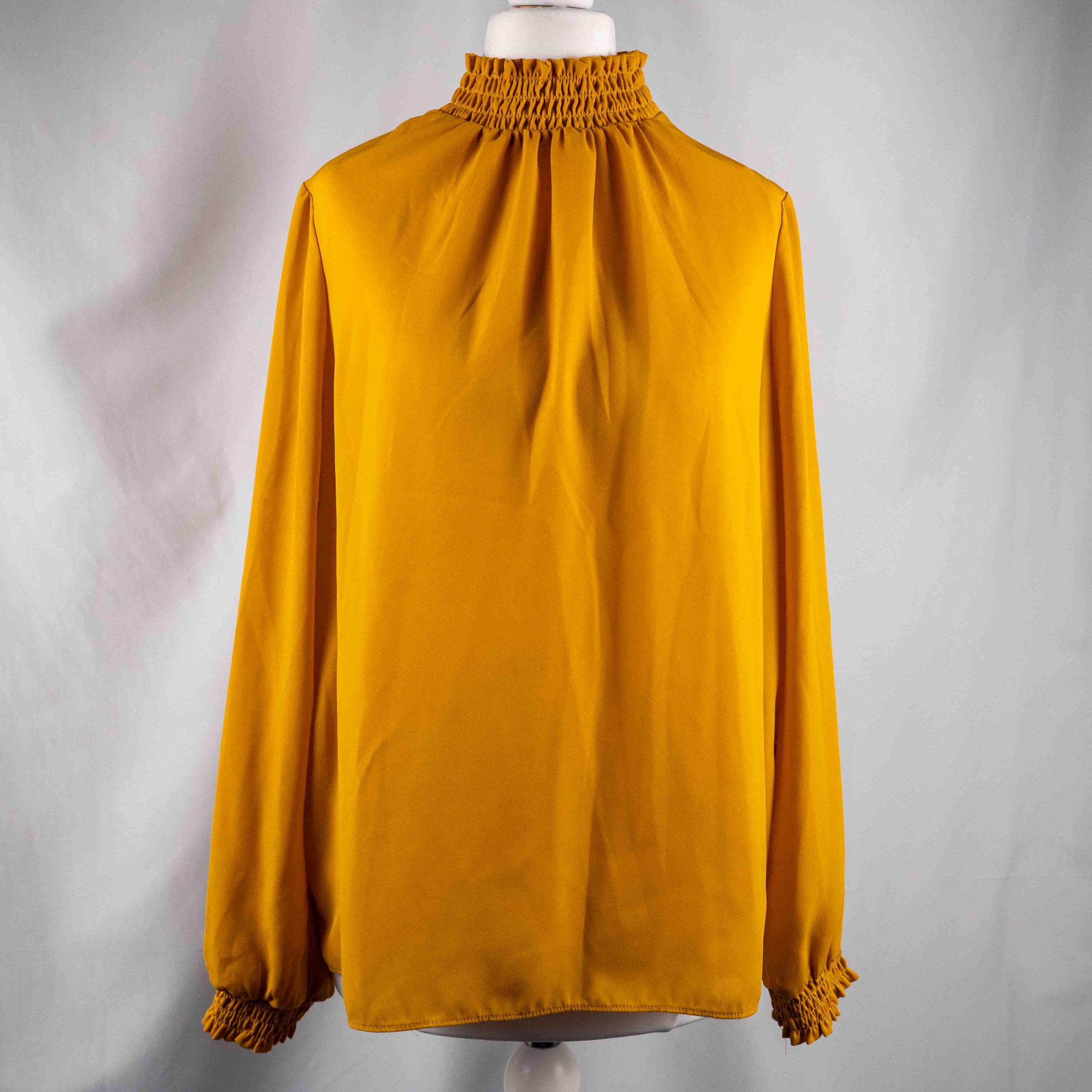 New Look 10 Mustard Long Sleeve Blouse Pre-Owned