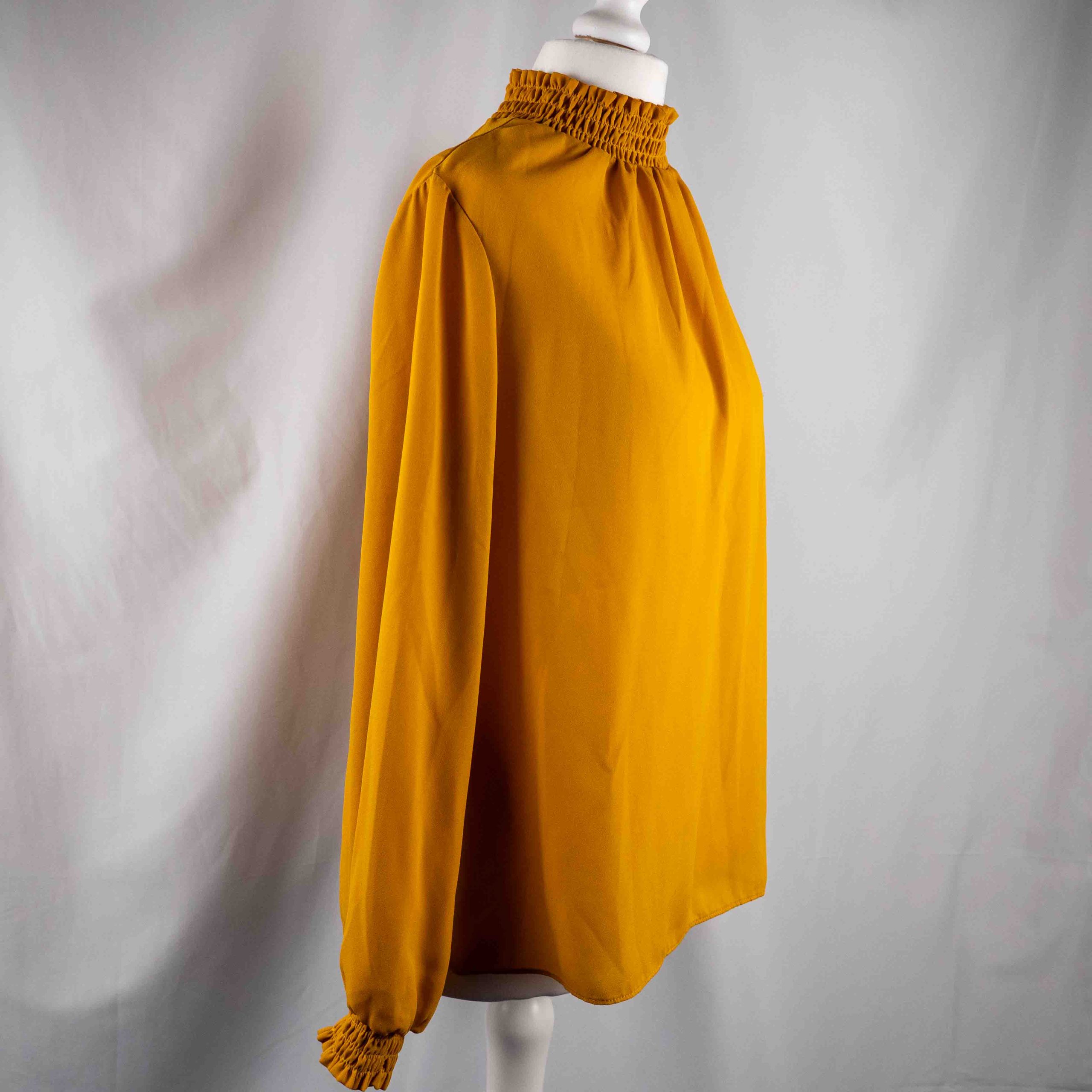 New Look 10 Mustard Long Sleeve Blouse Pre-Owned image 2