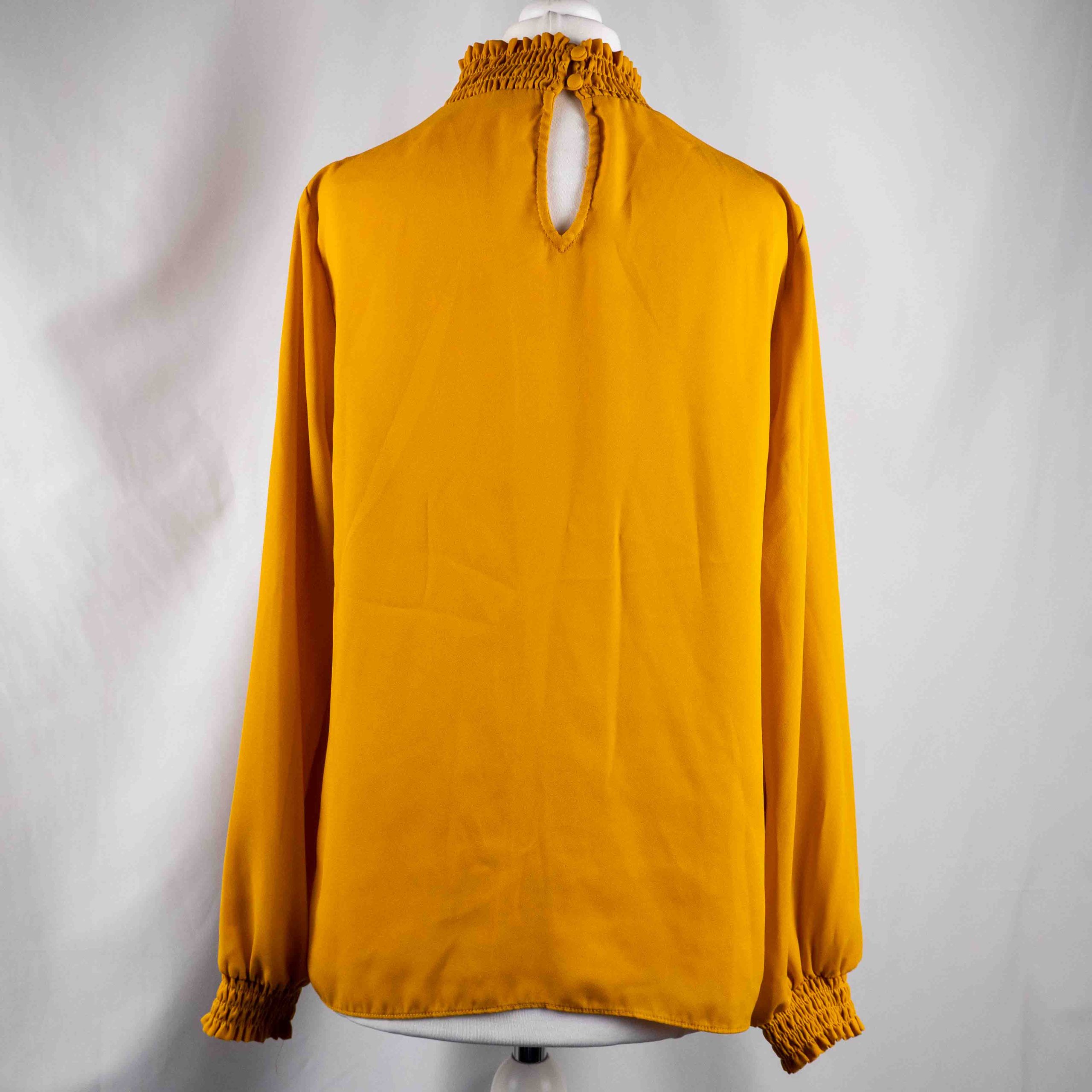 New Look 10 Mustard Long Sleeve Blouse Pre-Owned image 3
