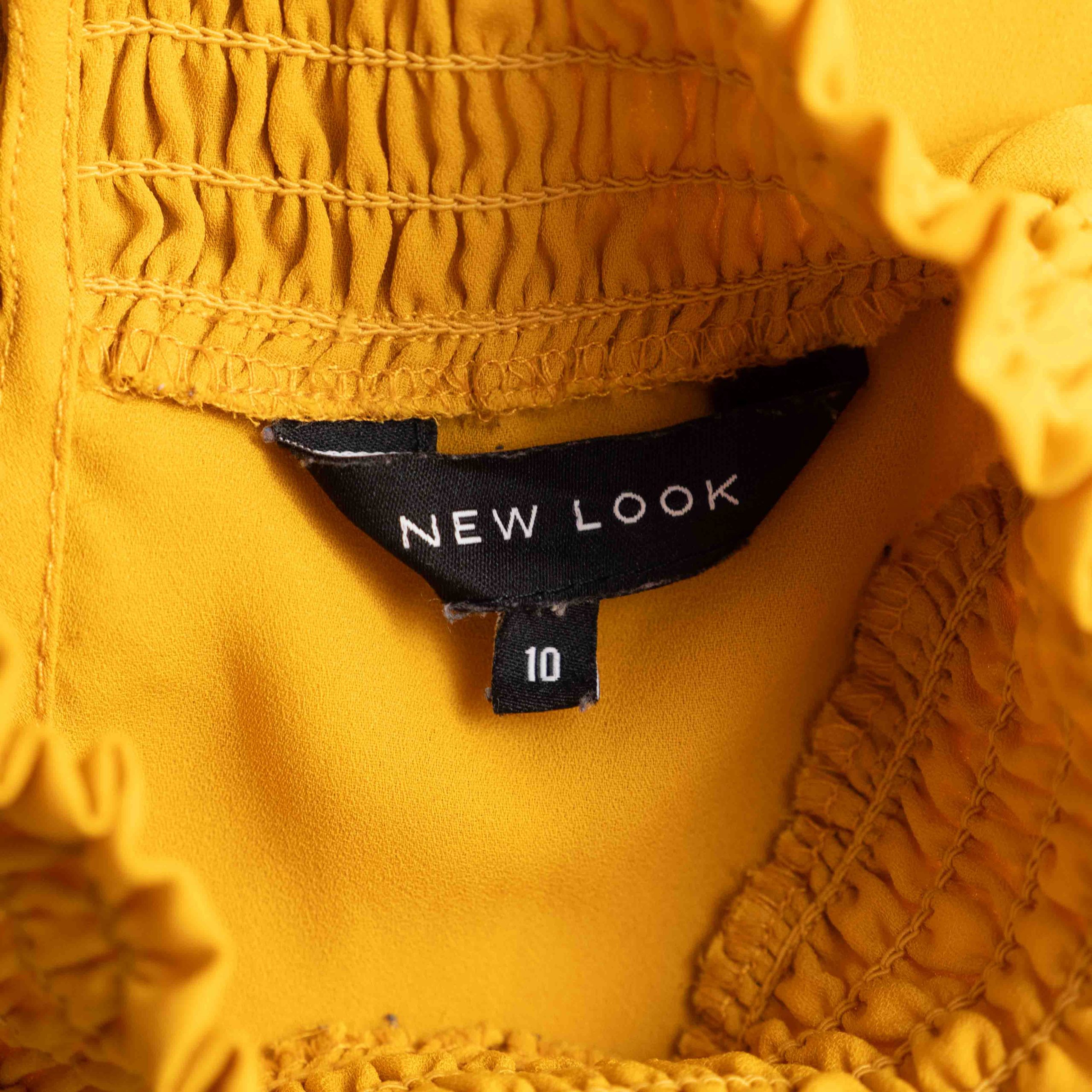 New Look 10 Mustard Long Sleeve Blouse Pre-Owned image 5