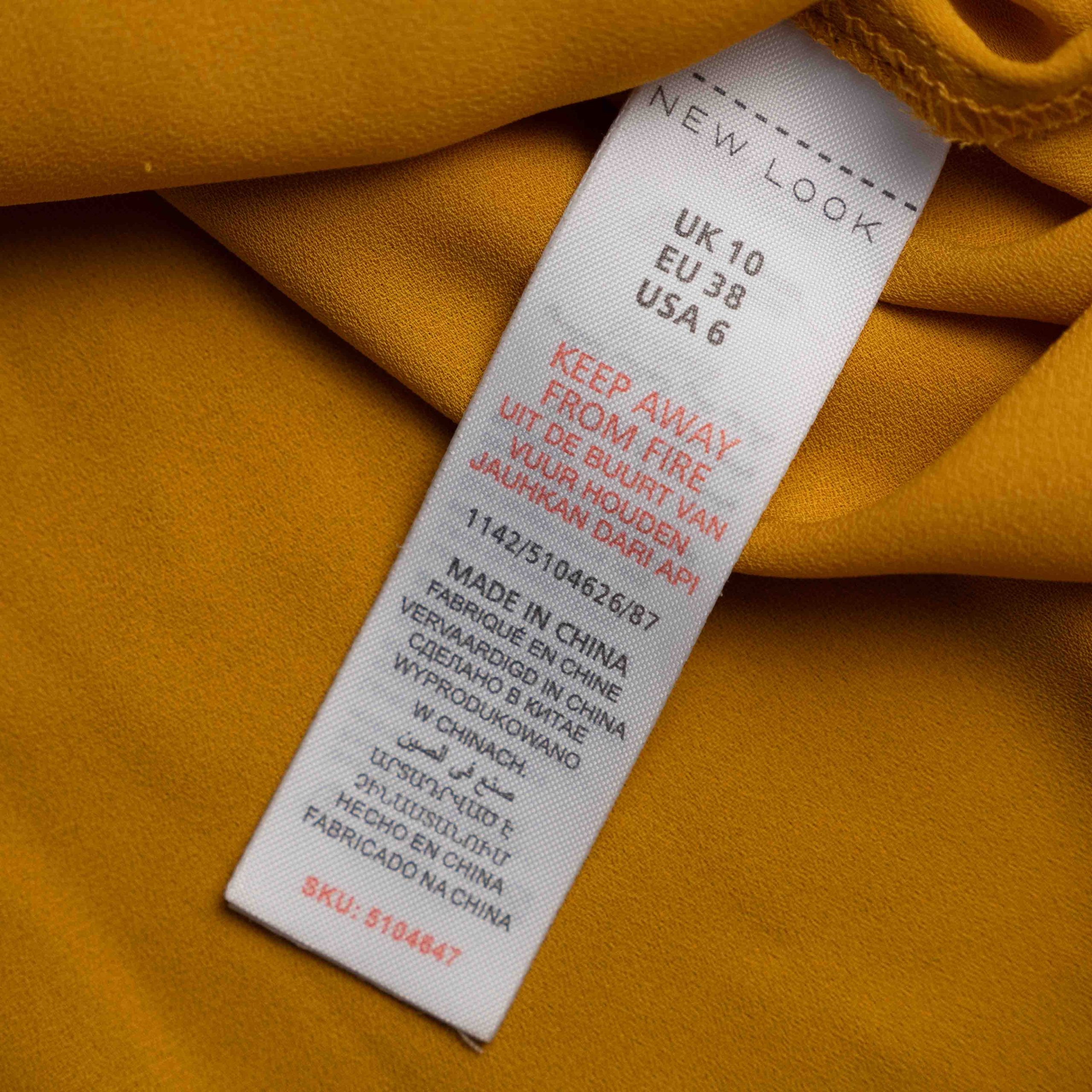 New Look 10 Mustard Long Sleeve Blouse Pre-Owned image 6