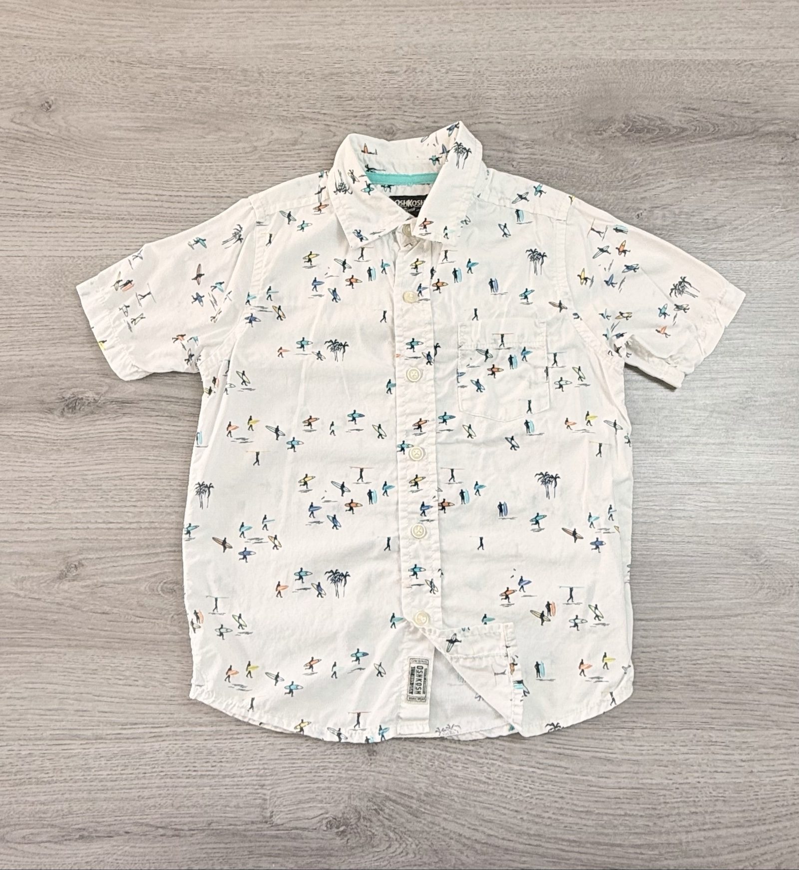OshKosh White Boys' Surf Print Shirt Age 6 (01692) image 2