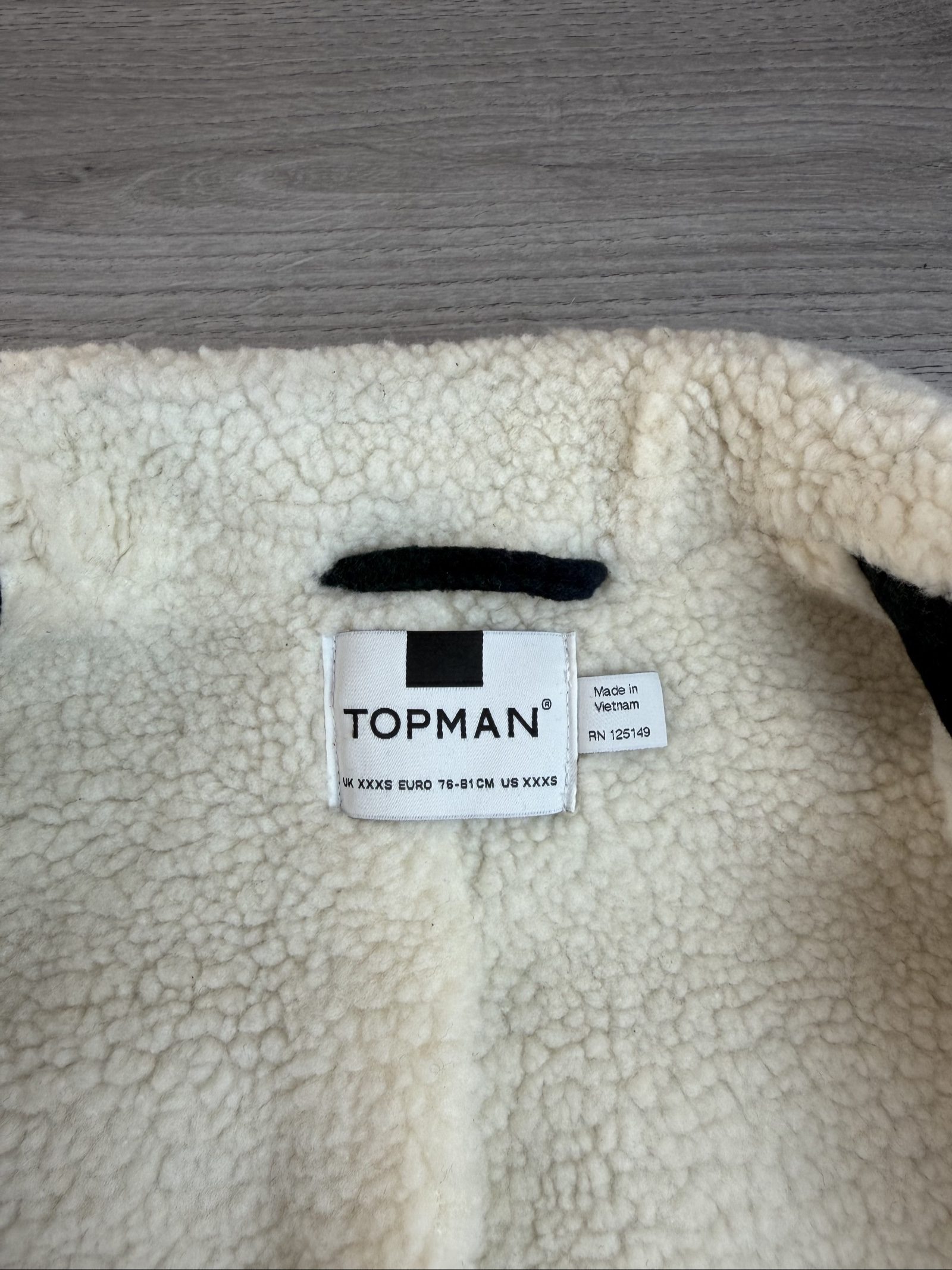 Topman Dark Green & Black Check Sherpa Collar Jacket XXXS (01694) image 7
