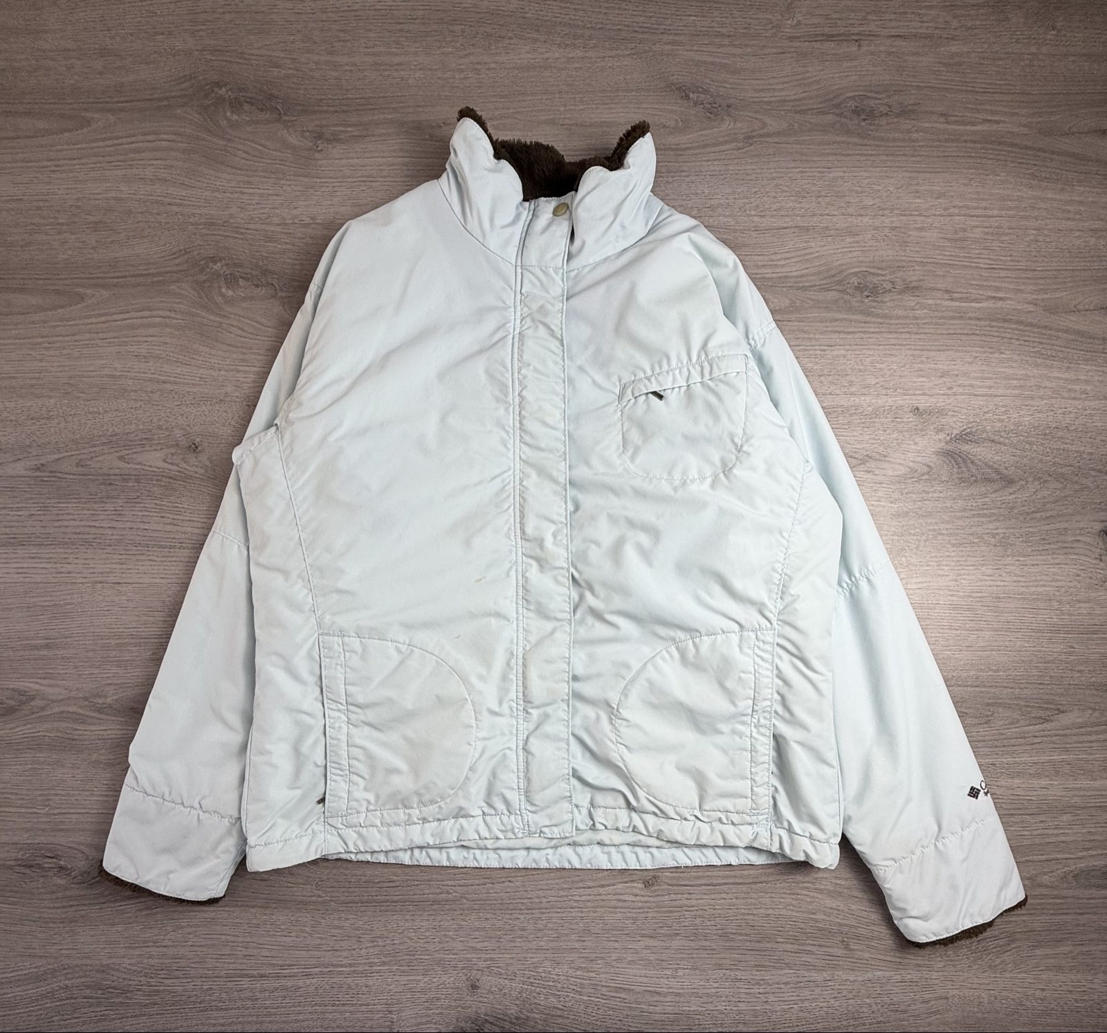 Columbia Women's light blue Jacket X Large Fleece Lined (01695)
