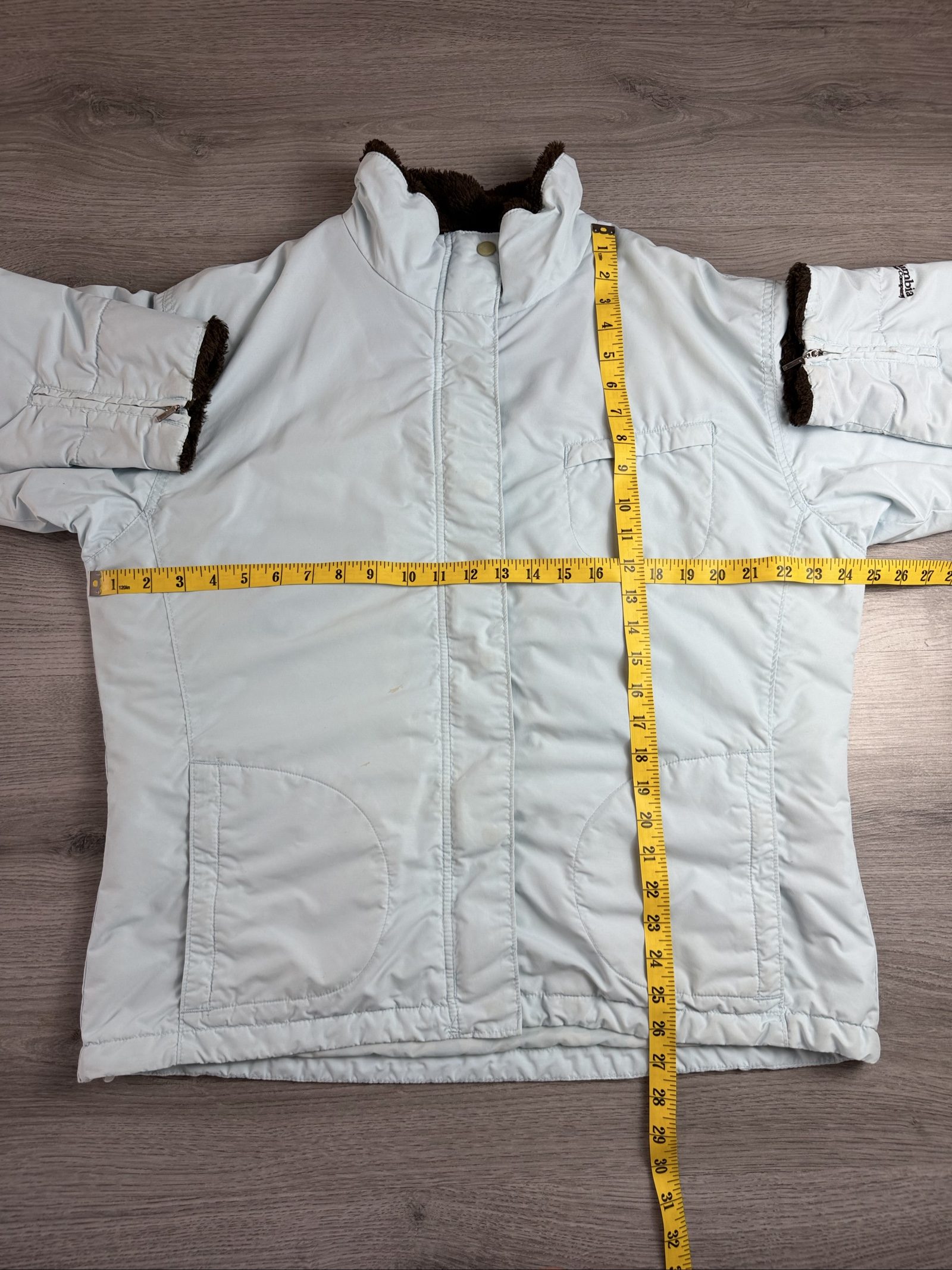 Columbia Women's light blue Jacket X Large Fleece Lined (01695) image 3