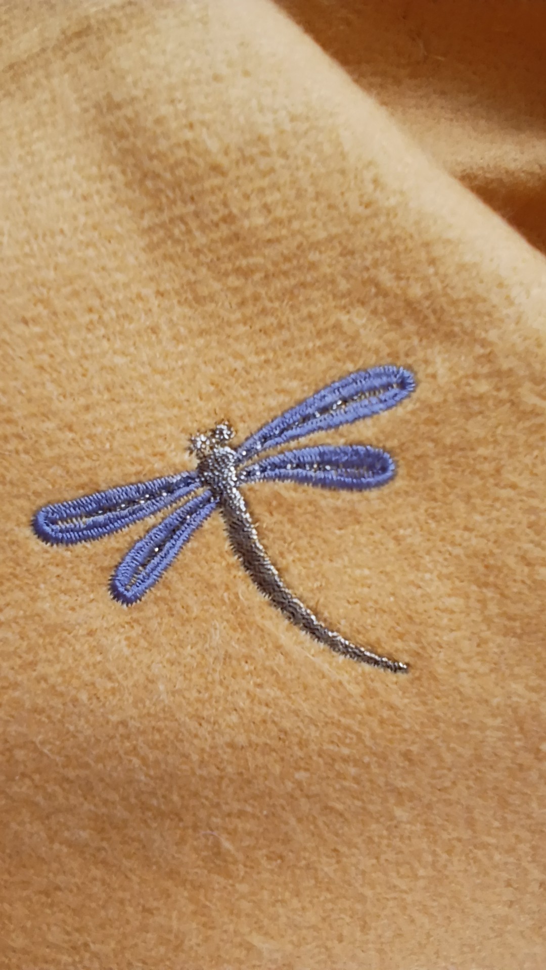 Jayley Yellow Silk Cashmere Cotton Dragonfly Pashmina image 2