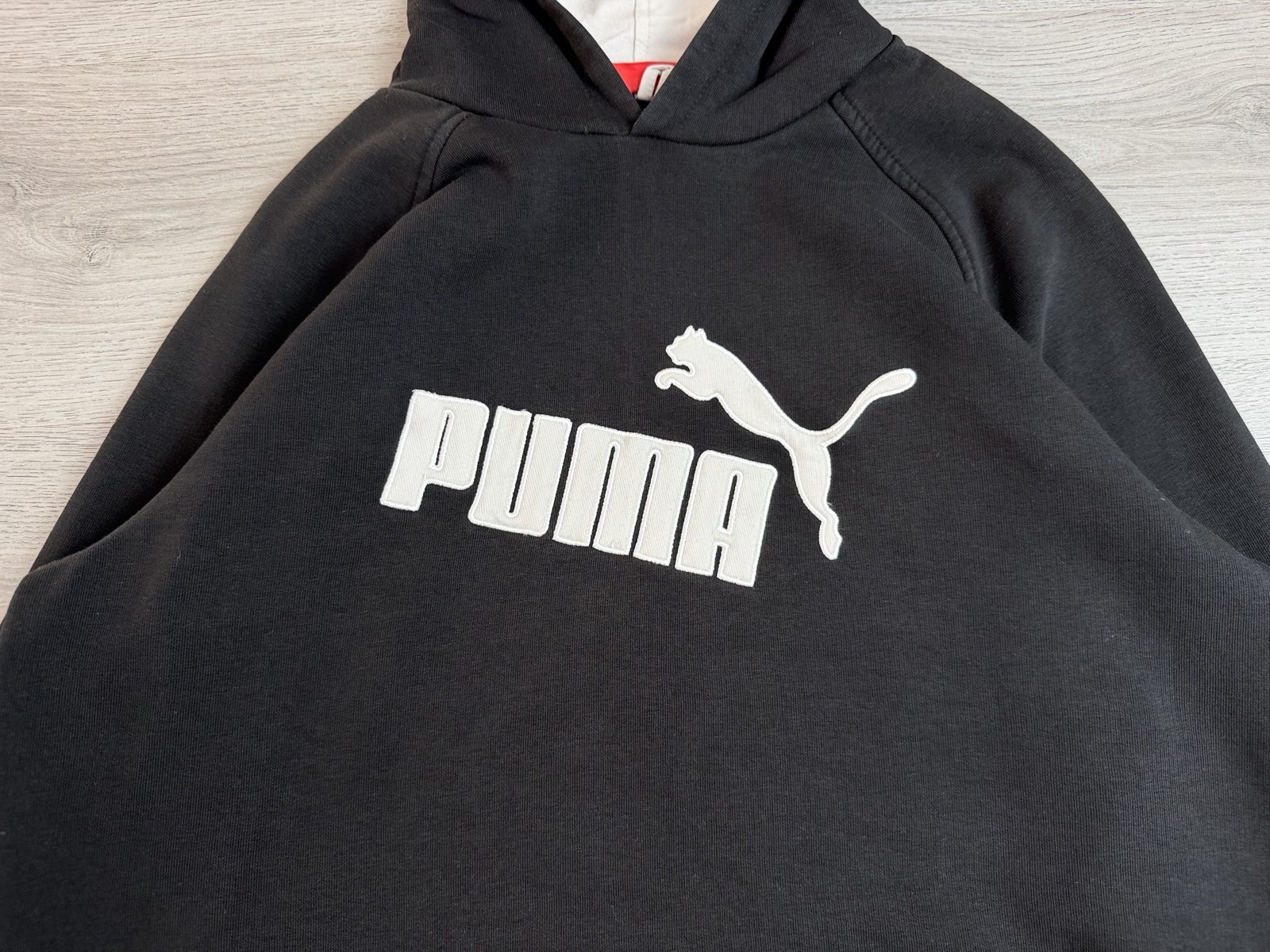 Puma Black & White Logo Hoodie Large Unisex (01696) image 3