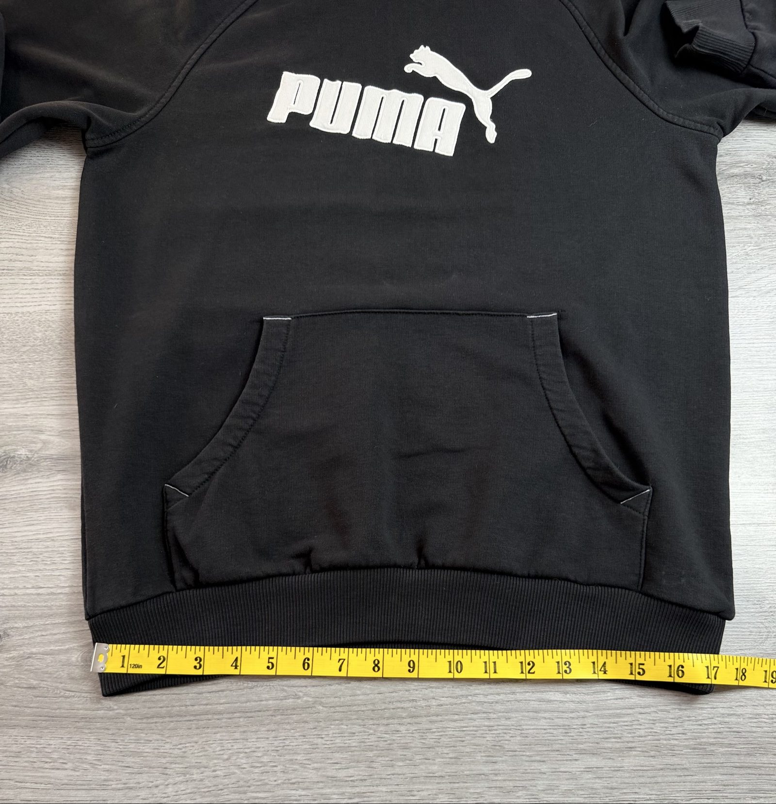 Puma Black & White Logo Hoodie Large Unisex (01696) image 5