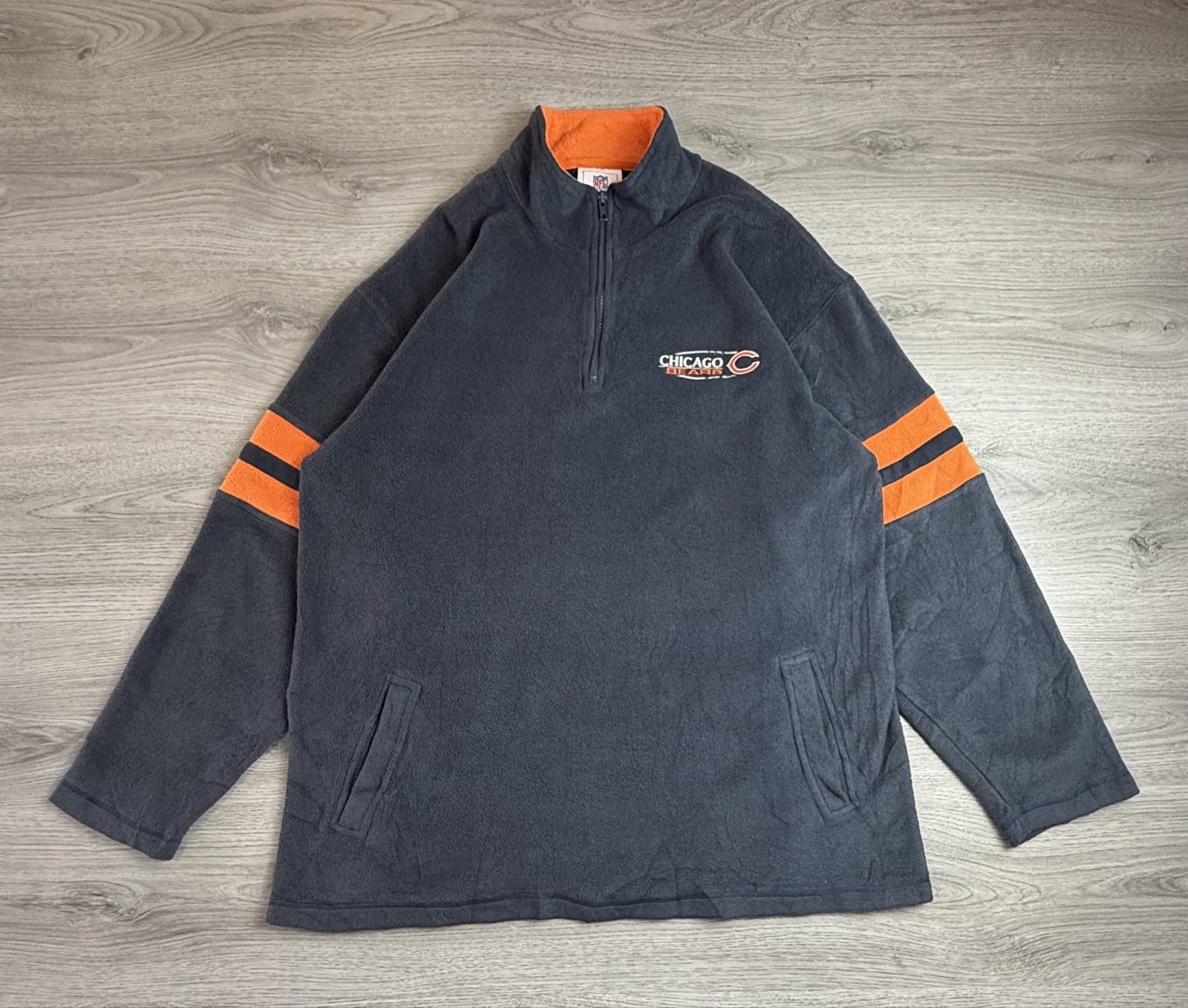 NFL Chicago Bears Navy & Orange Quarter Zip Fleece XL (1699)