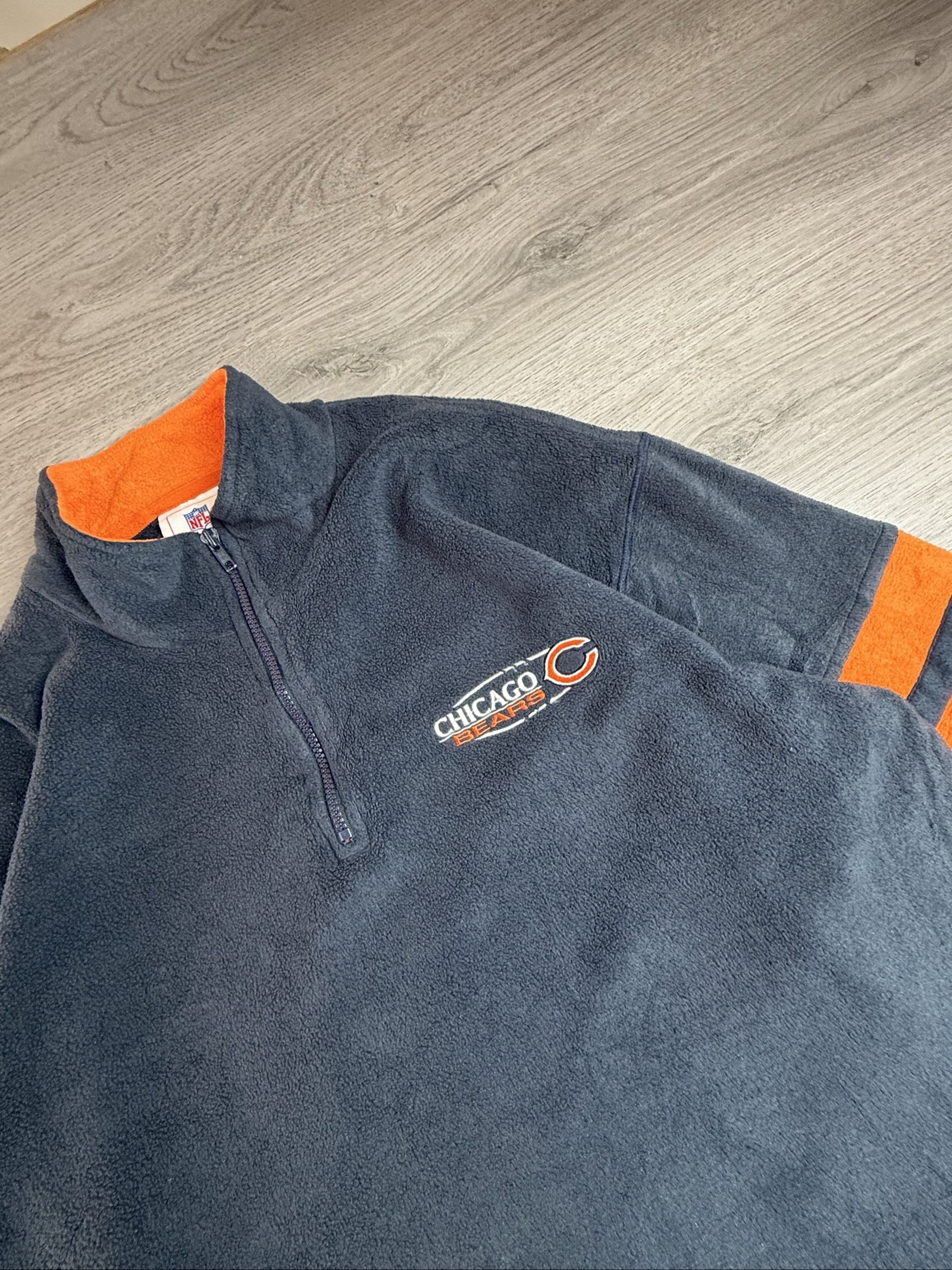 NFL Chicago Bears Navy & Orange Quarter Zip Fleece XL (1699) image 2