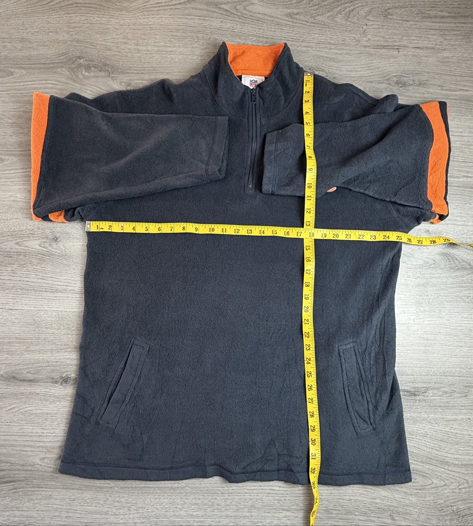 NFL Chicago Bears Navy & Orange Quarter Zip Fleece XL (1699) image 3
