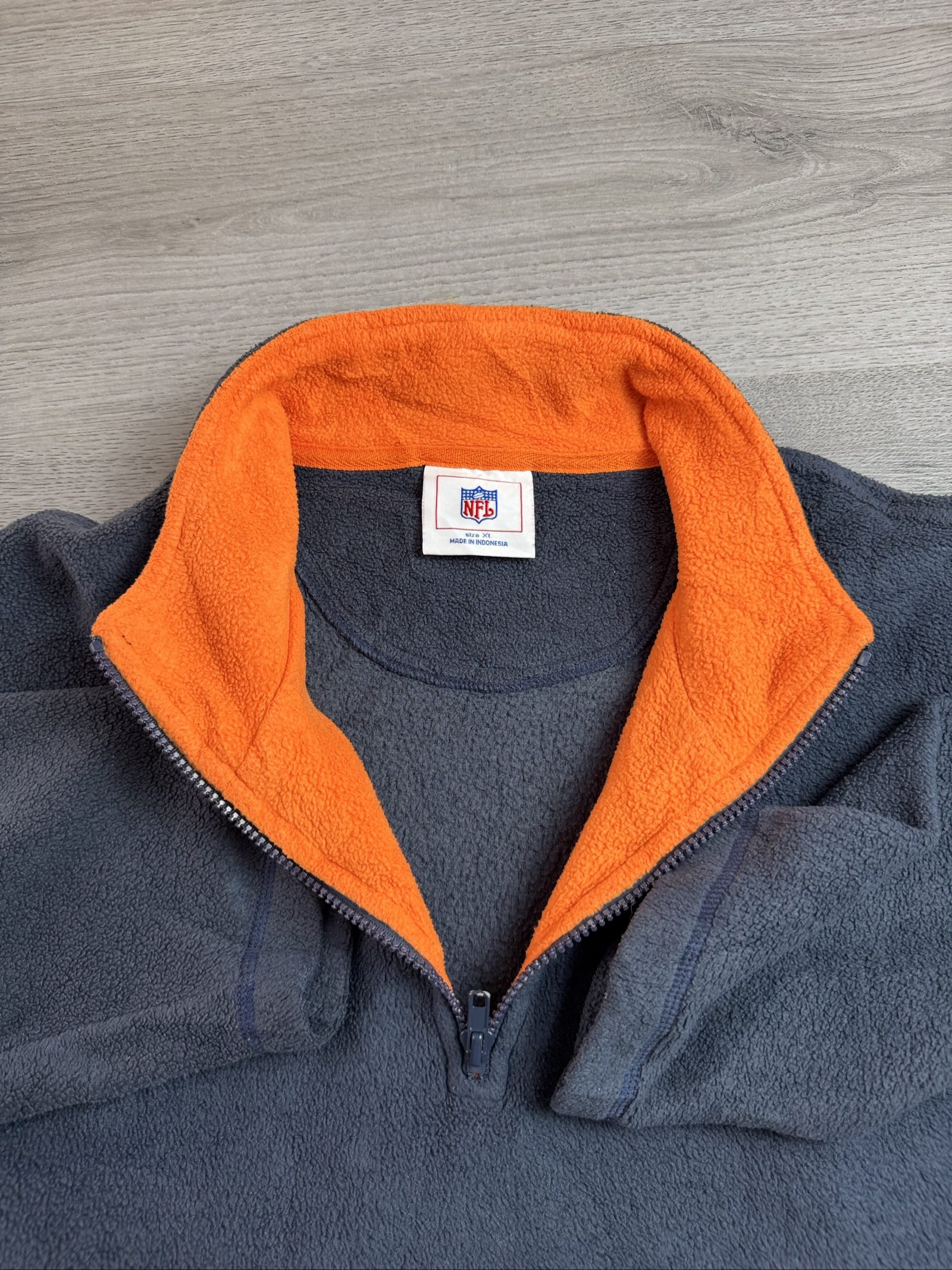 NFL Chicago Bears Navy & Orange Quarter Zip Fleece XL (1699) image 5
