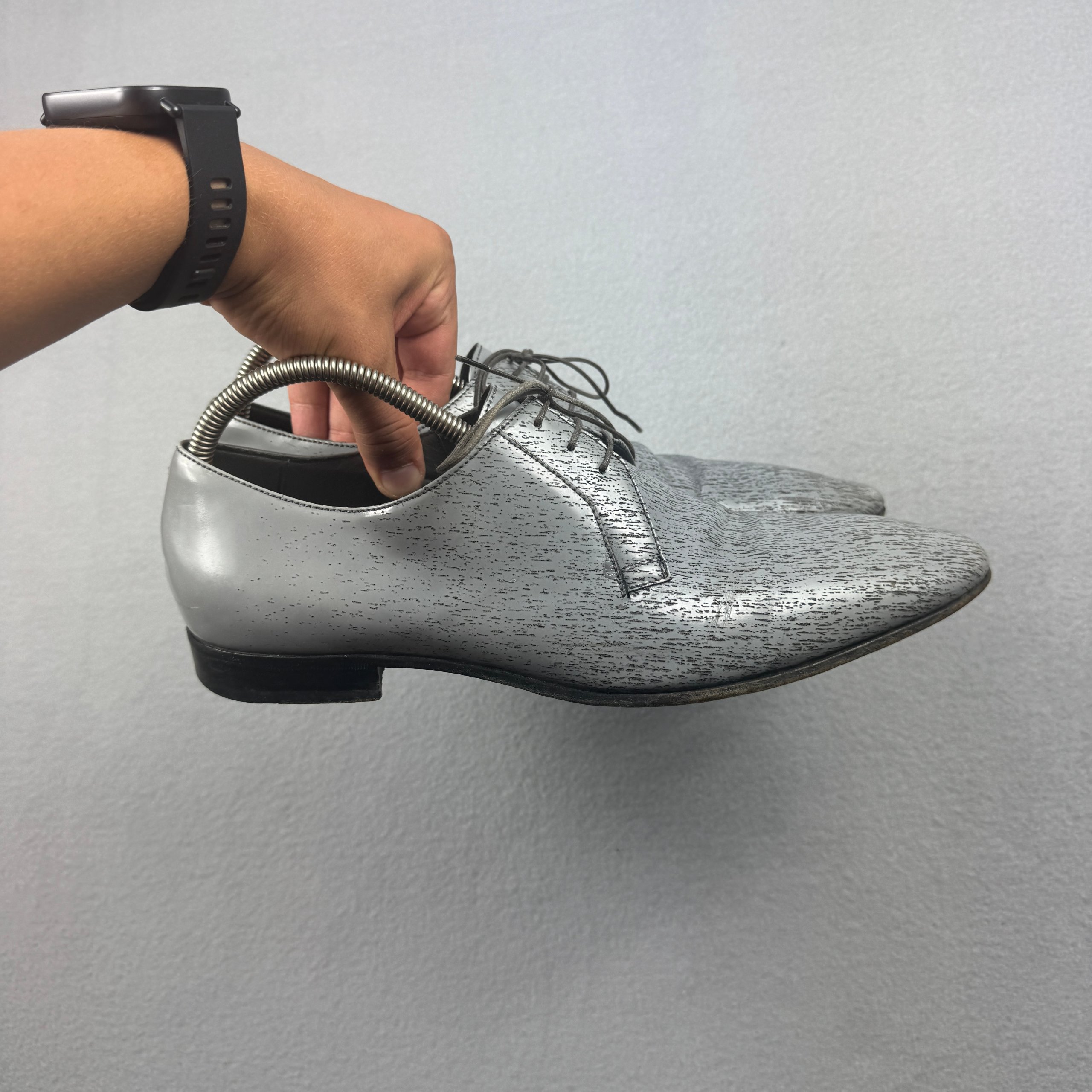 Hugo Boss Gray Patterned Oxford Shoes Size 42 / 27cm image 2